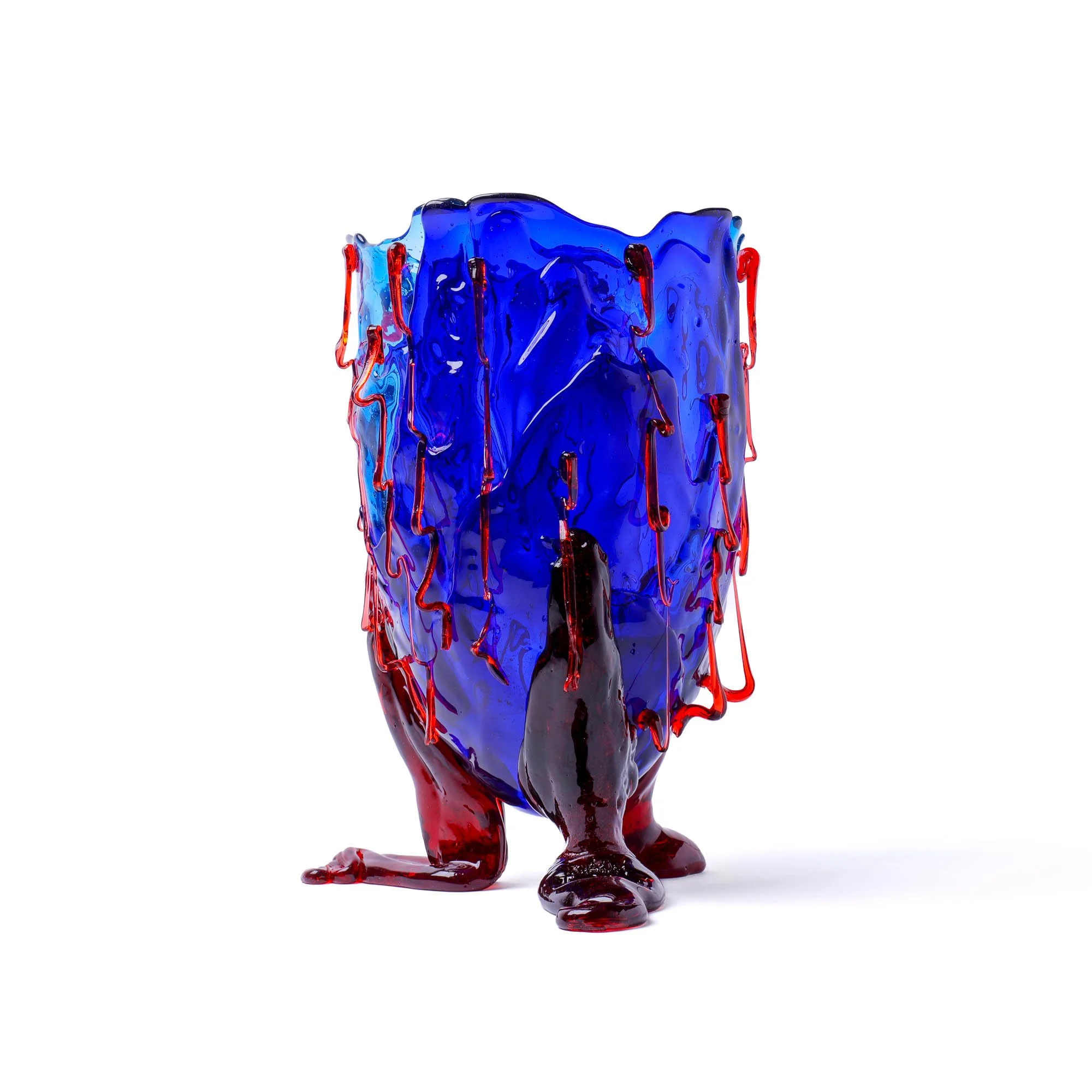 Clear Special Vase Extra Colour - Clear Blue, Blue, Dark Ruby
