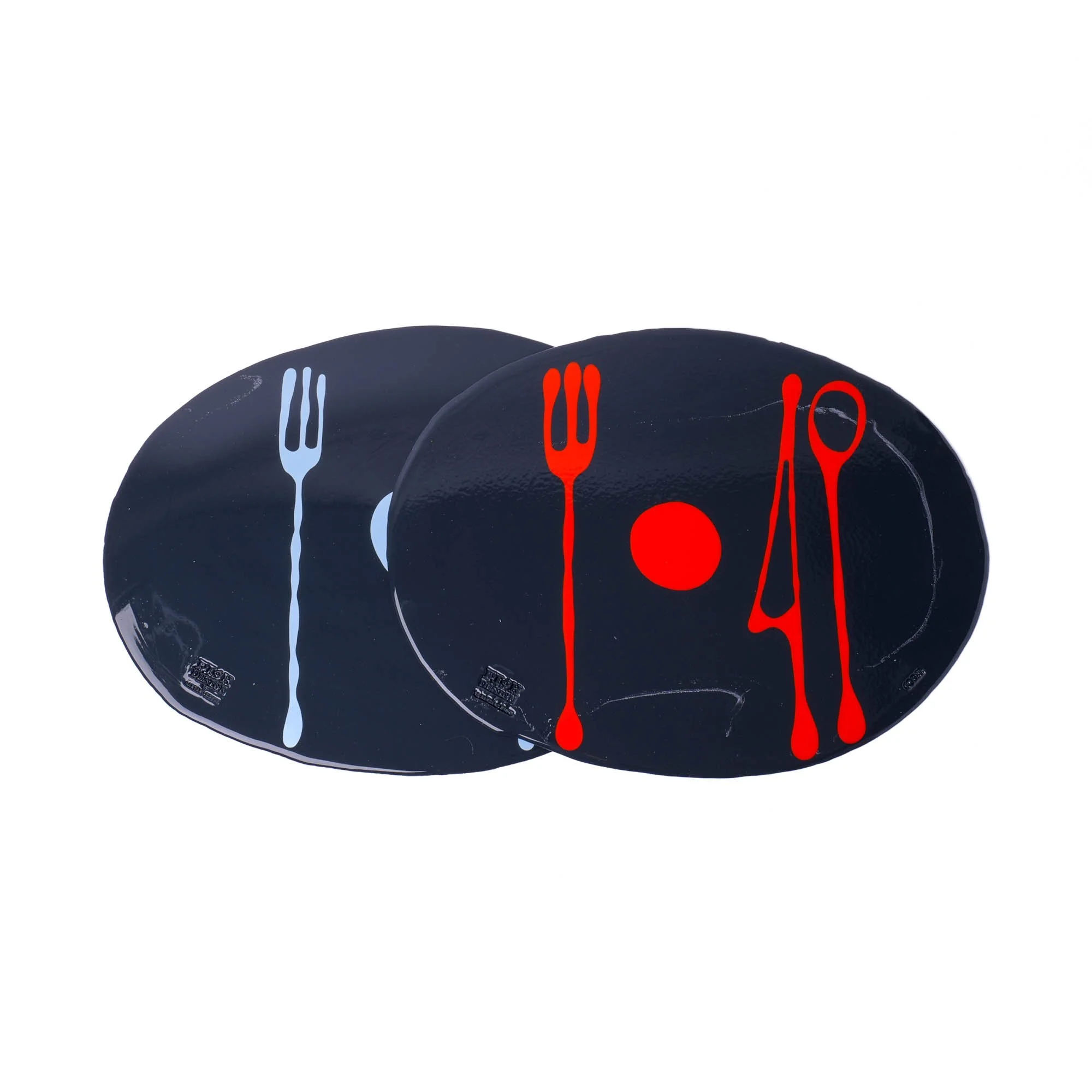 Table-Mates Placemat Set of Two - Matt Blue, Coral, Light Blue