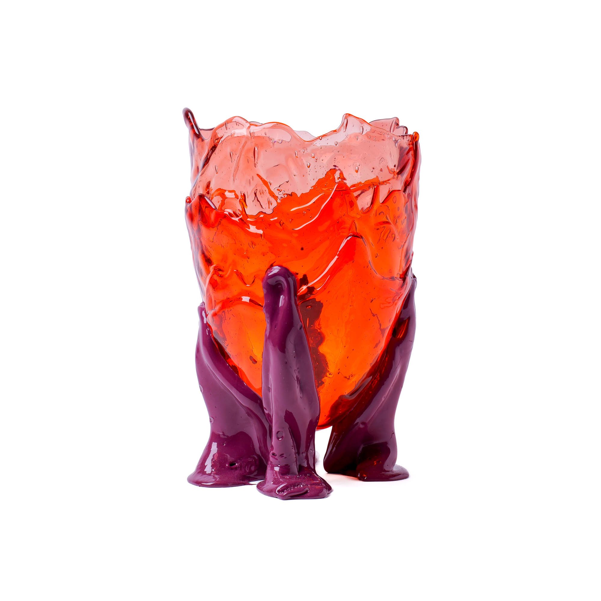 Clear Vase Extra Colour L - Clear Pink, Clear Orange And Matt Cherry