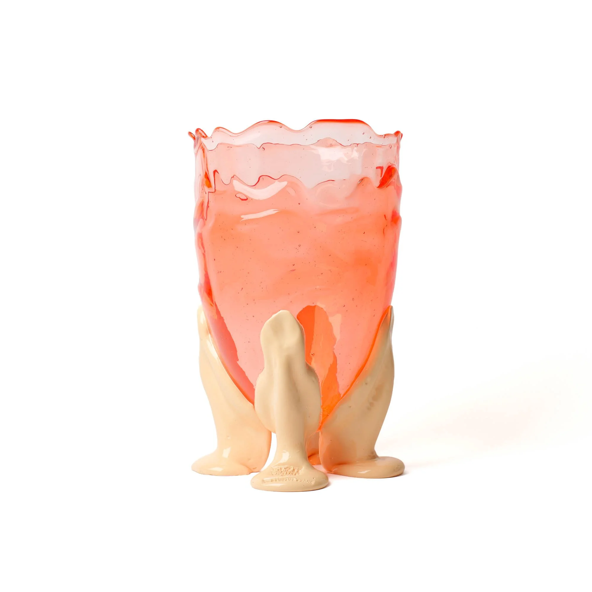 Clear Vase - Clear Light Ruby, Peach