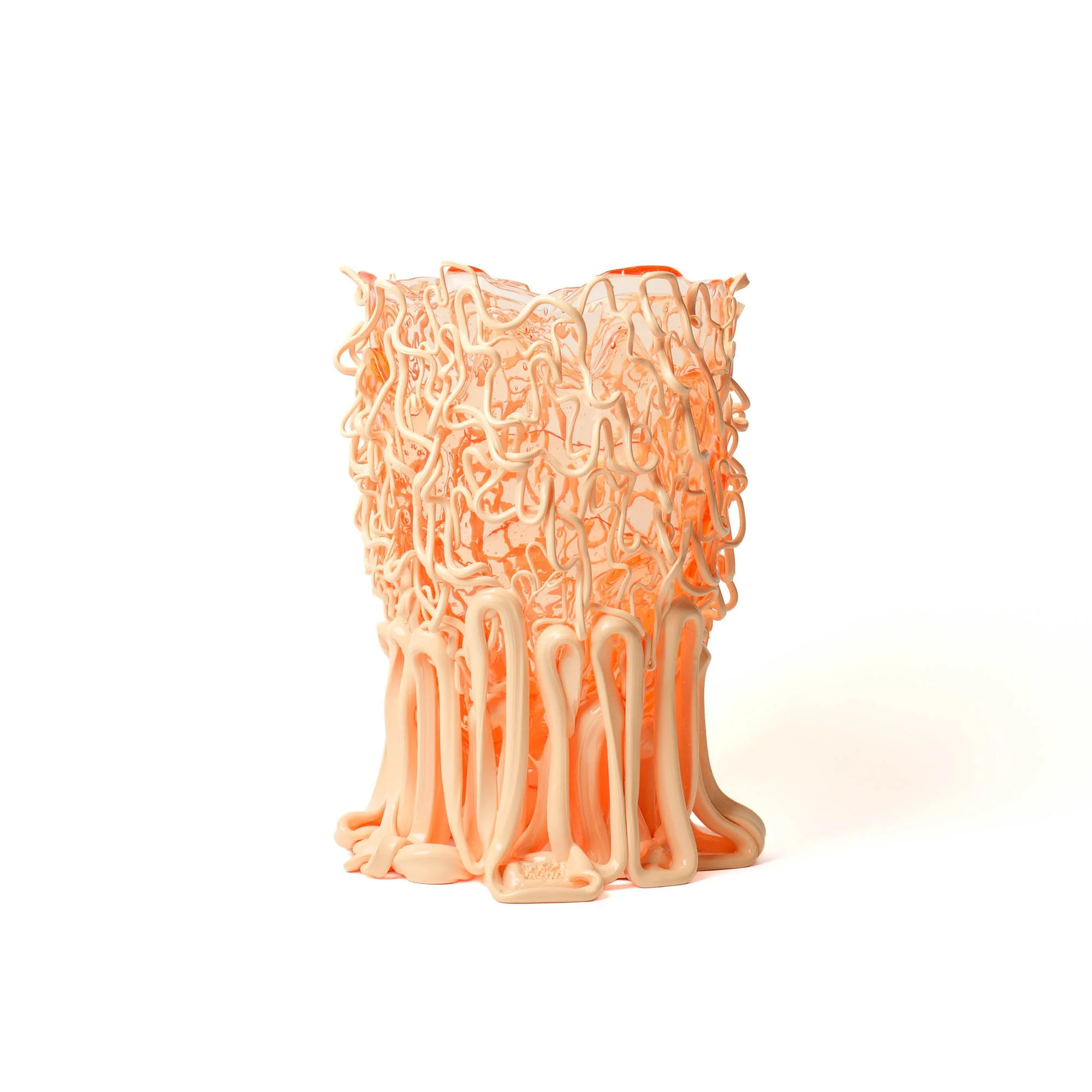 Medusa Vase - Clear Light Ruby, Peach