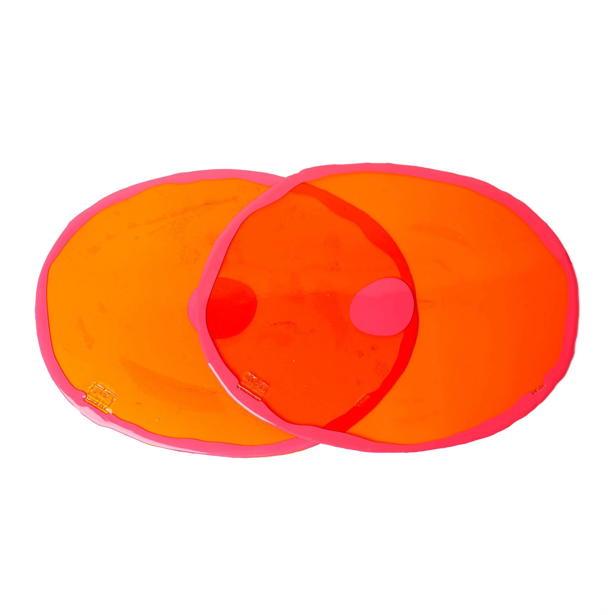 Table-Mates Placemat Set of Two RO - Clear Orange, Fuchsia