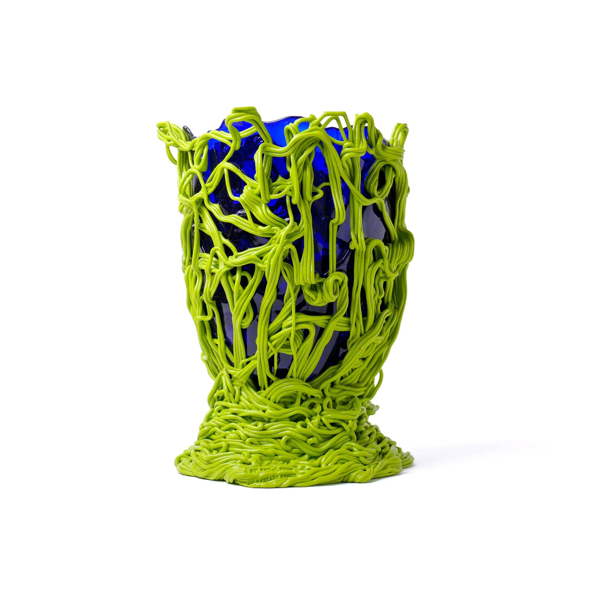 Spaghetti Special Vase L - Clear Blue, Lime