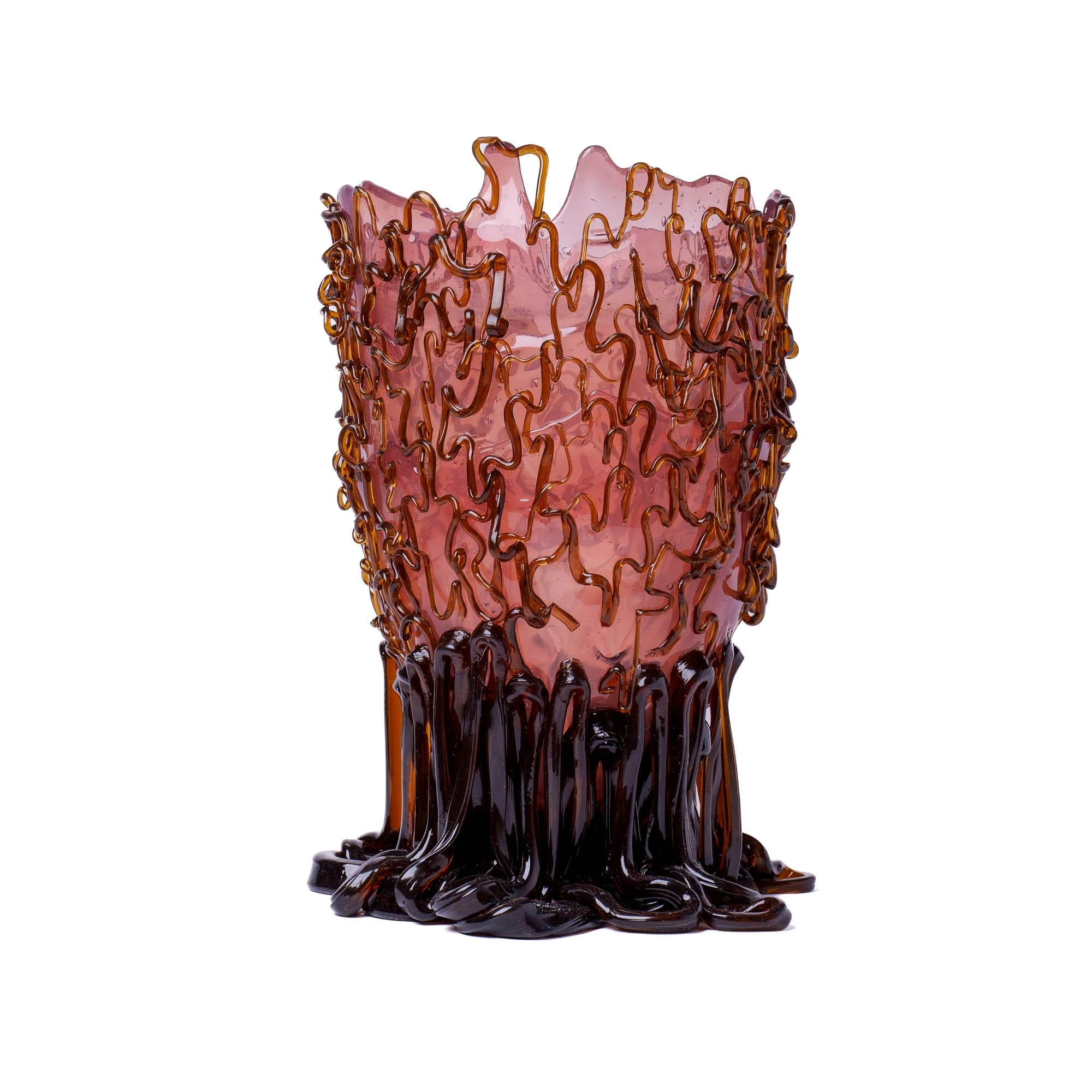 Medusa Vase L - Clear Antique Pink, Brown