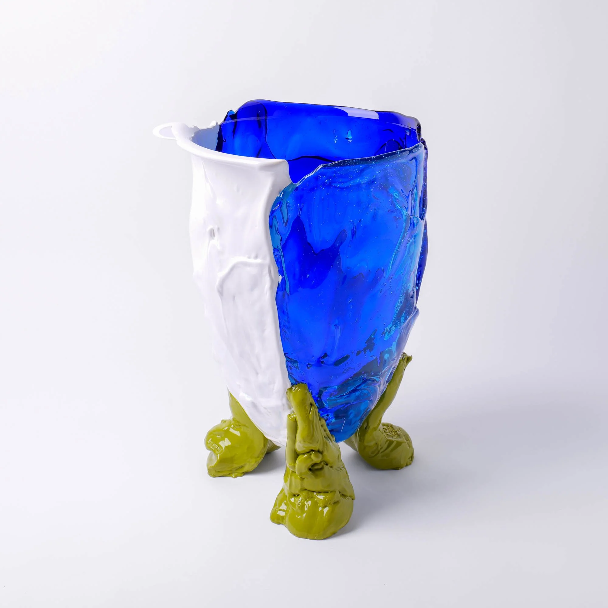 Amazonia Vase L - Blue, White, Light Blue, Dust Green