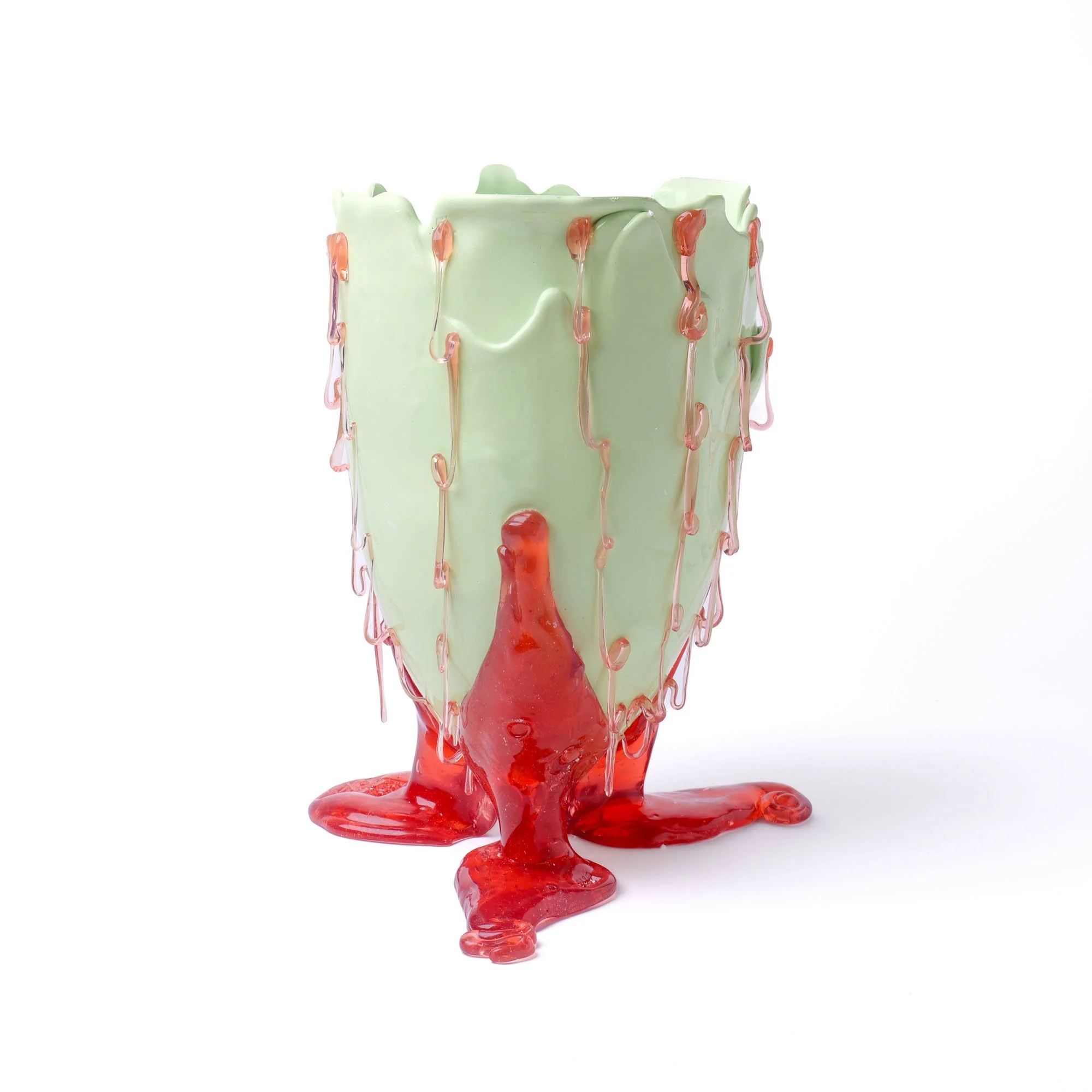 Clear Special Vase L - Matt Mint, Clear Antique Pink