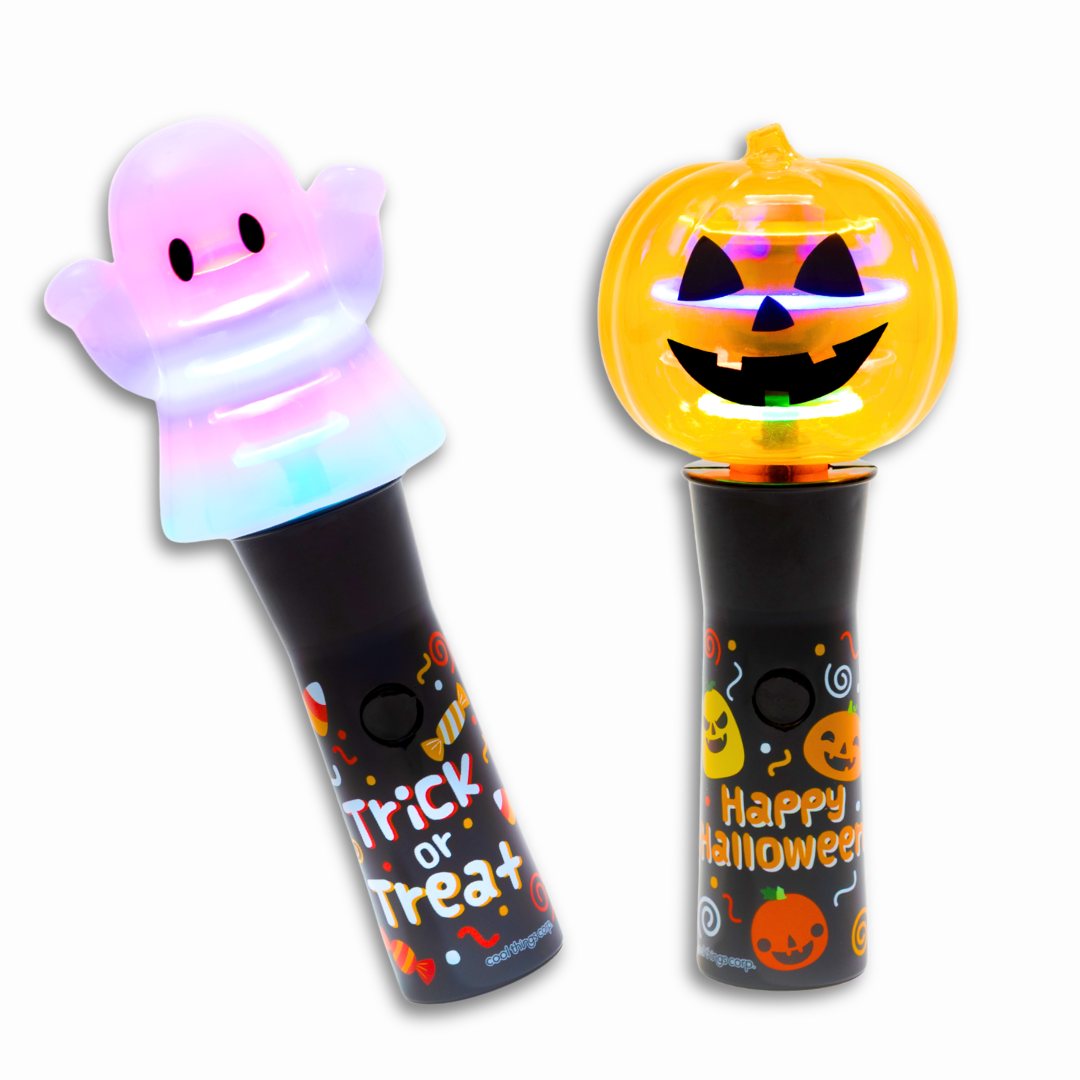 LED Spinner Toys with Ghost & Jack-O'-Lantern Designs - Party Favors & Prizes - Trick-or-Treat - Ages 3+