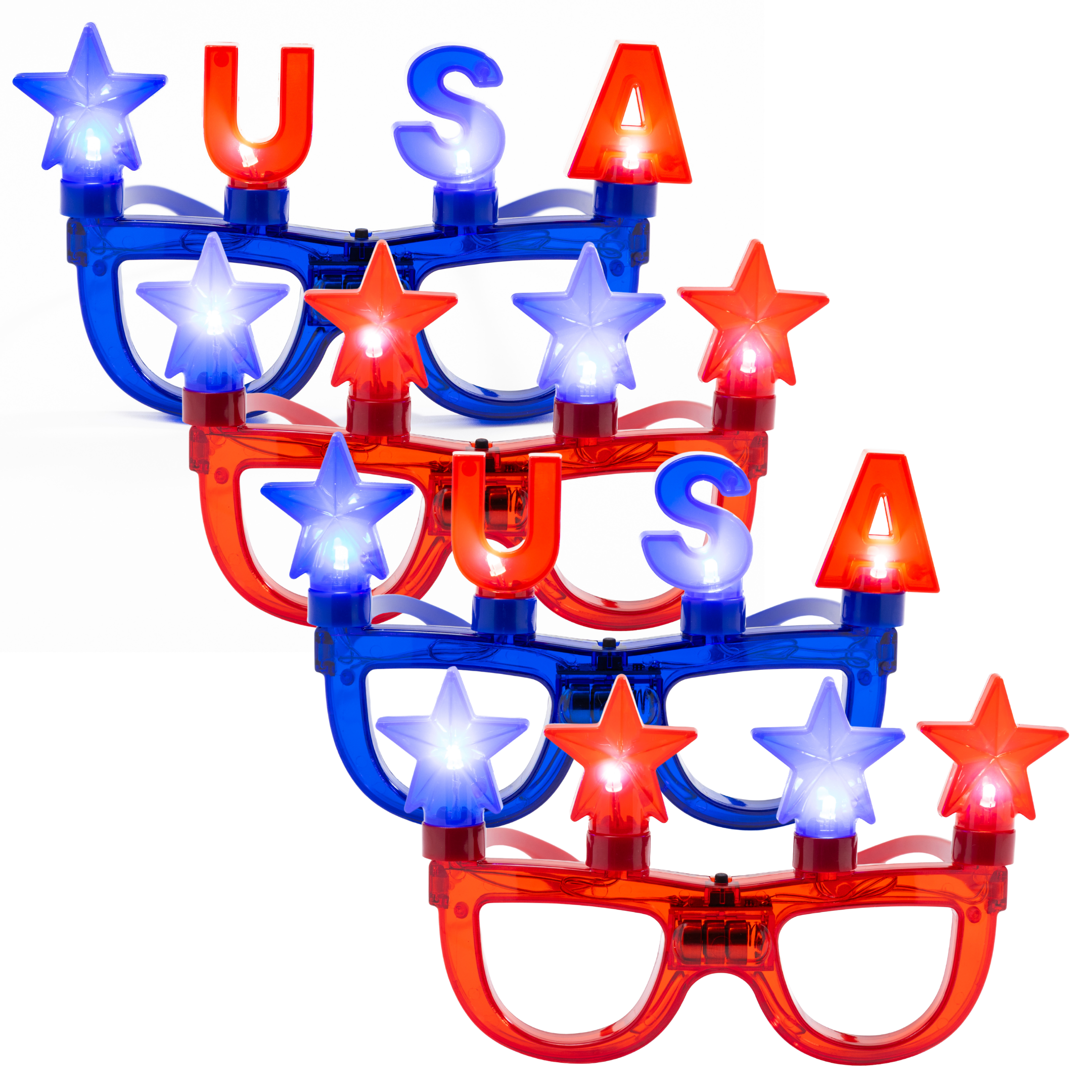 Glasses glow brightly for exciting visual effects kids love at parties, nighttime play, events, festivals, and everyday fun