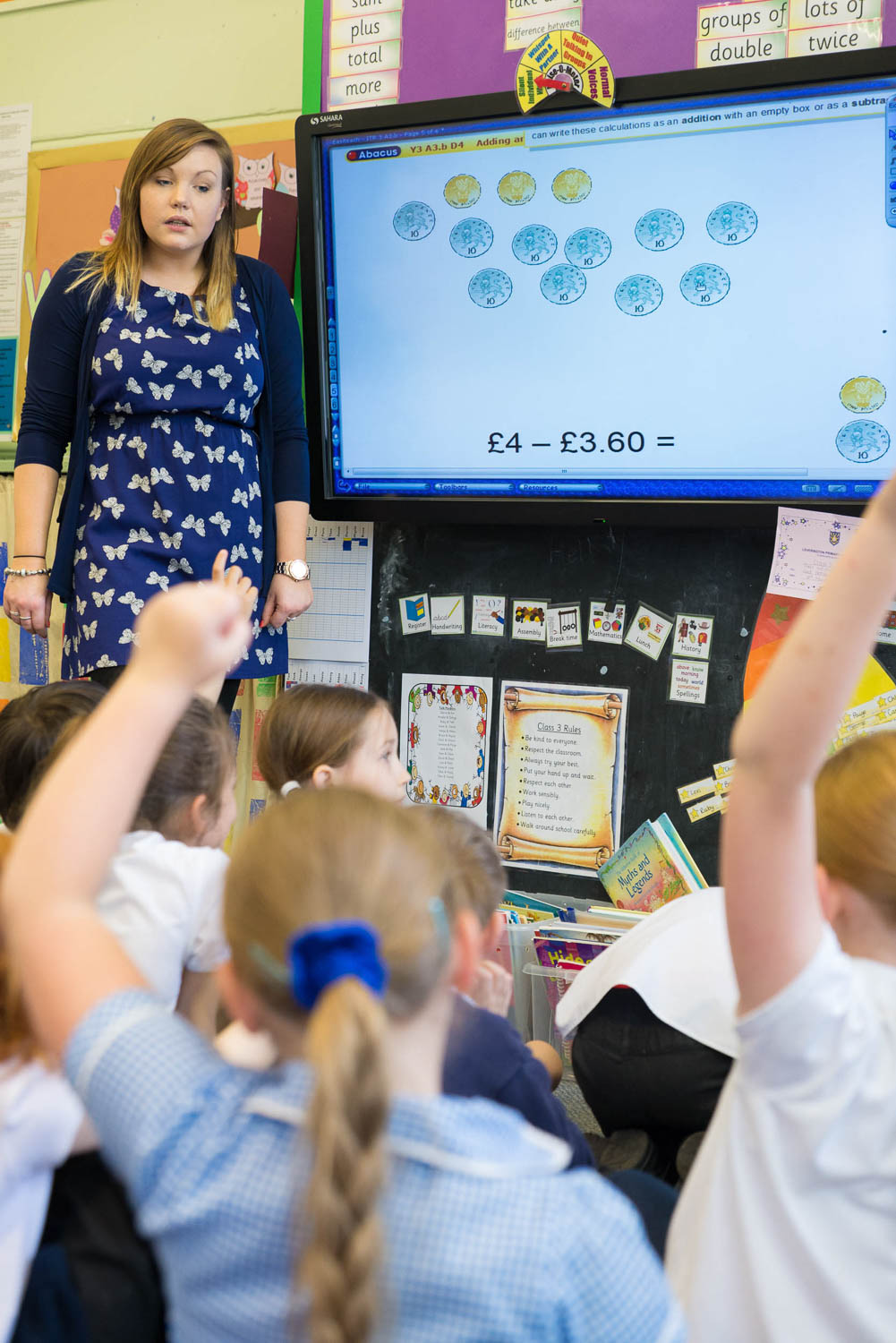 Teacher with students