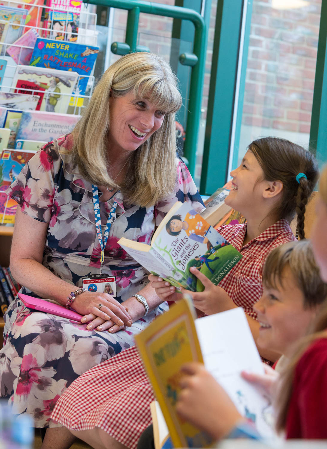 Teacher with students