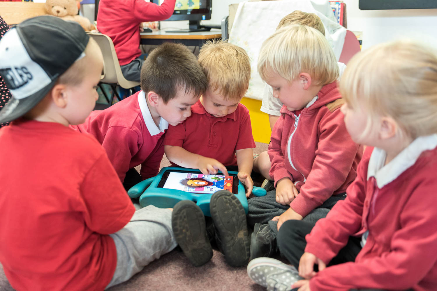 Primary school children in classroom