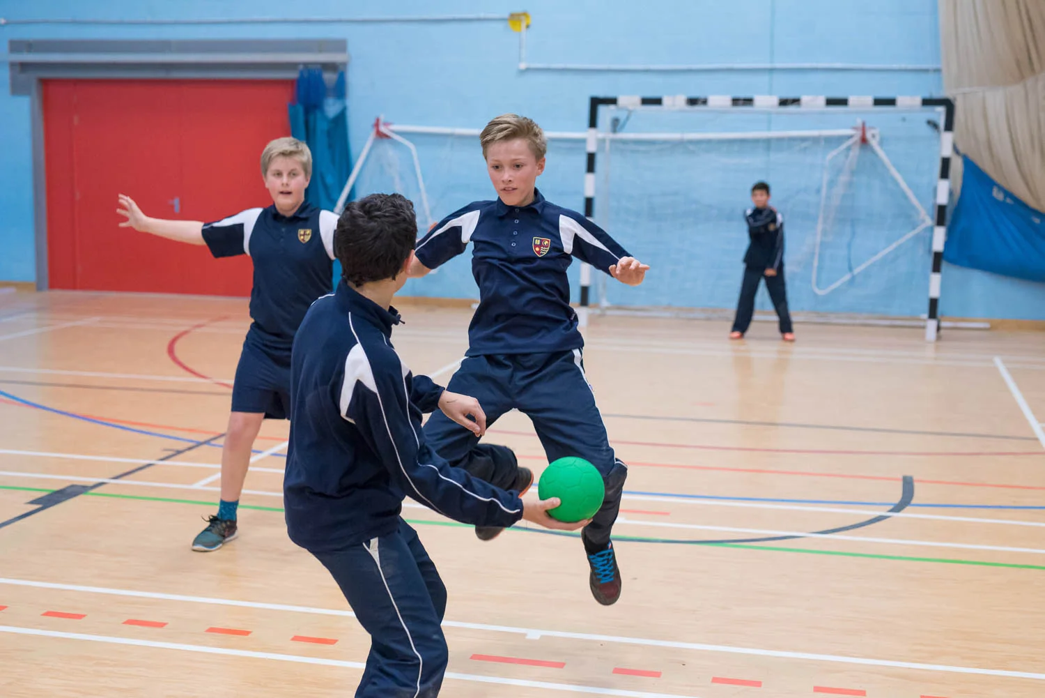 Handball game at school