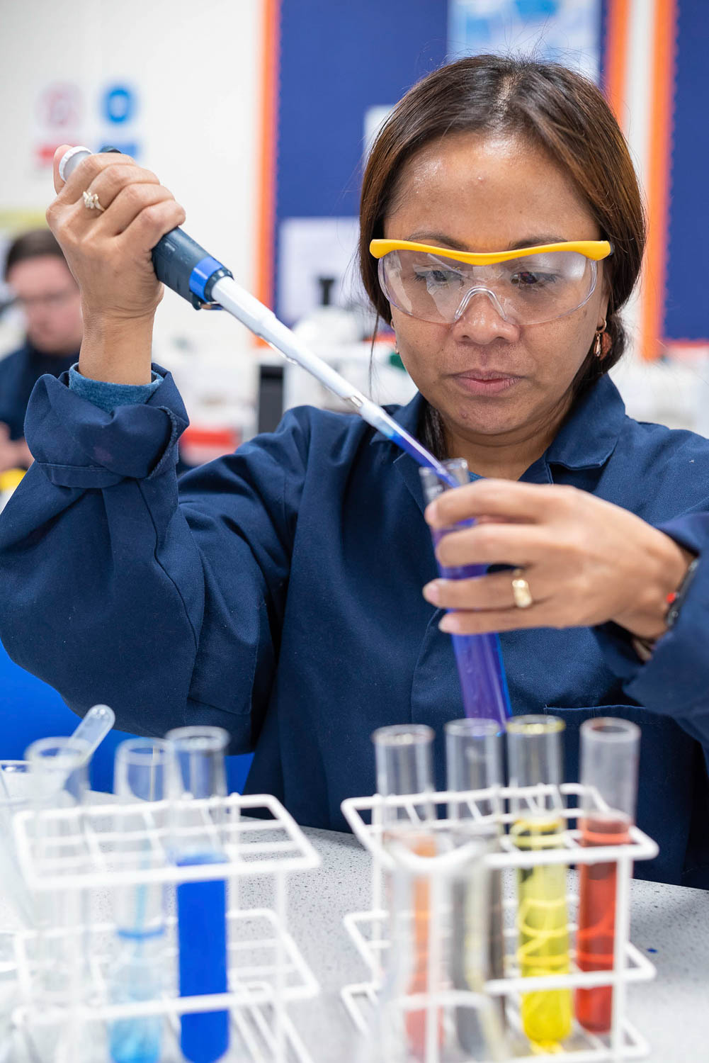 Student in chemistry lab