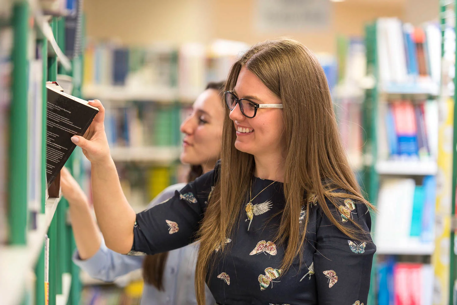 Students in library