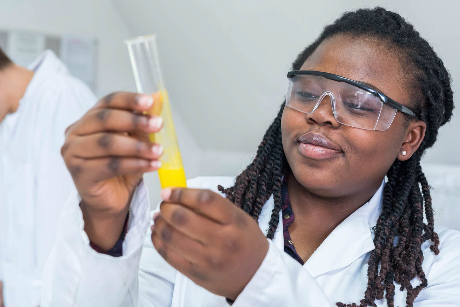 Student in chemistry lab