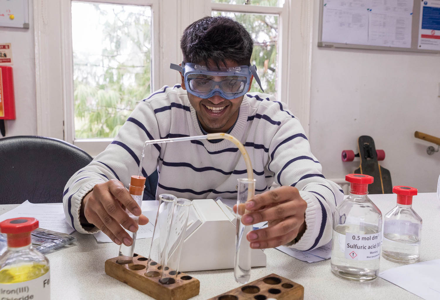 Student in chemistry lab