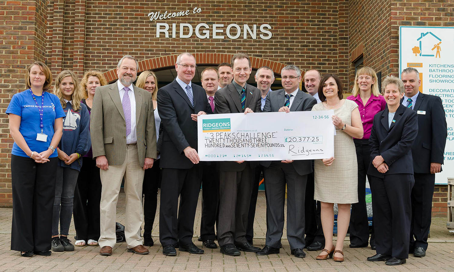Ridgeons in Cambridge charity donation