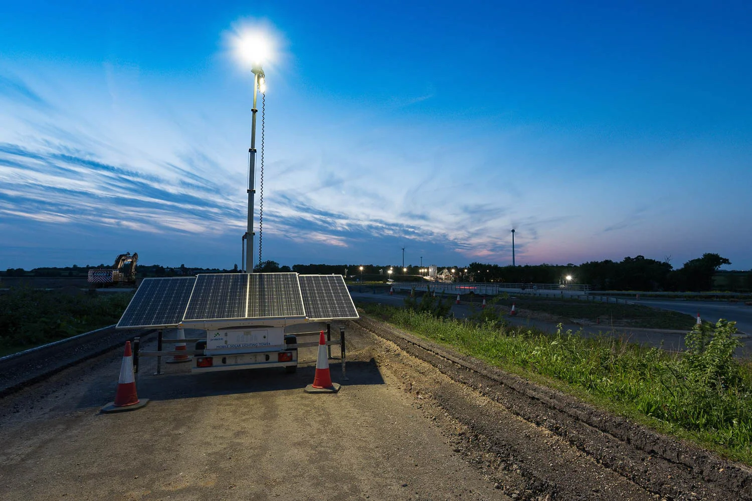 Prolectric Solar Lighting at the A14 construction site.