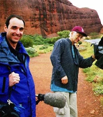 Filming on location at Uluru (formerly Ayers Rock)