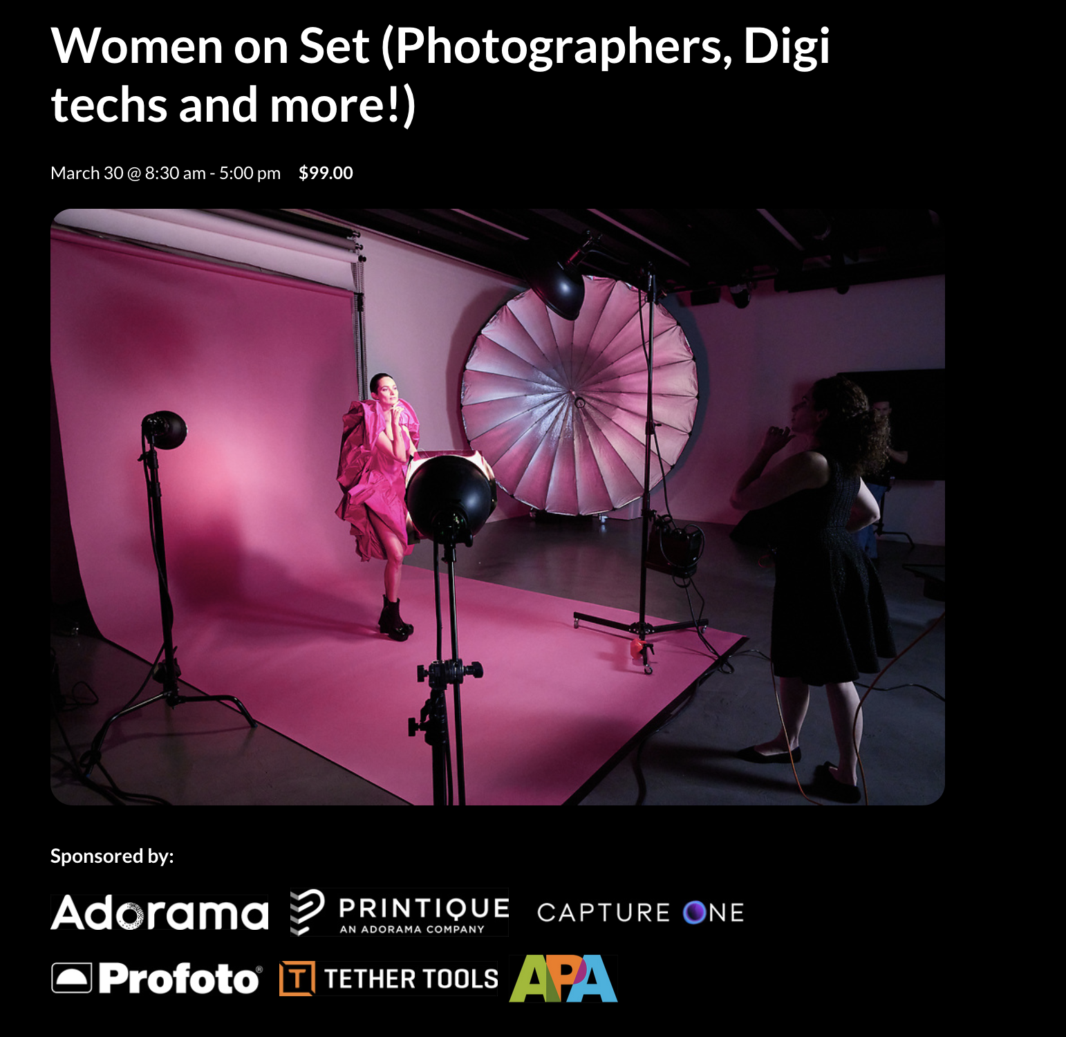 APA: Women on Set (Photographers, Digi techs and more!)