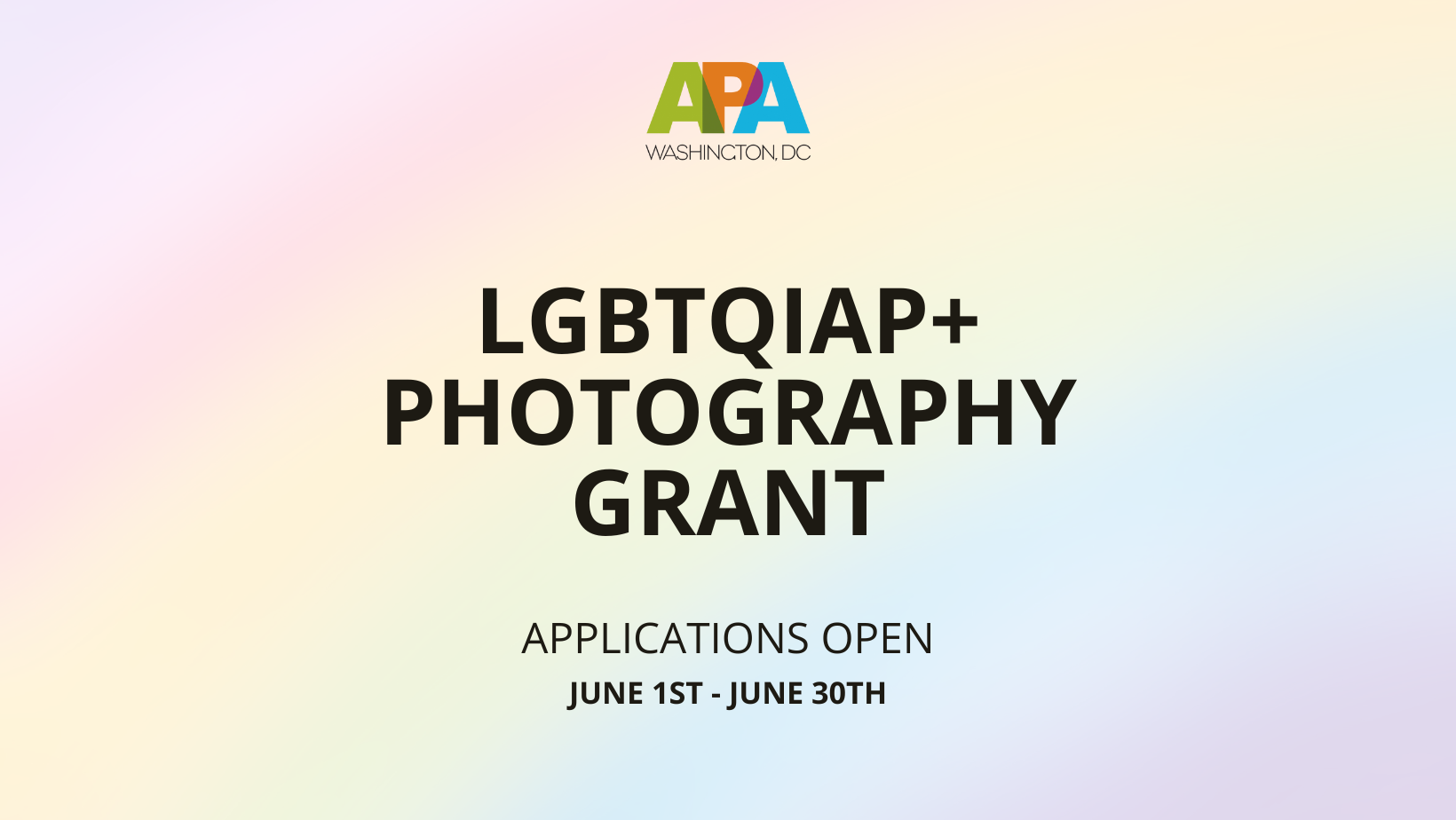 APA DC LGBTQIAP+ Photography Grant is now open! — American