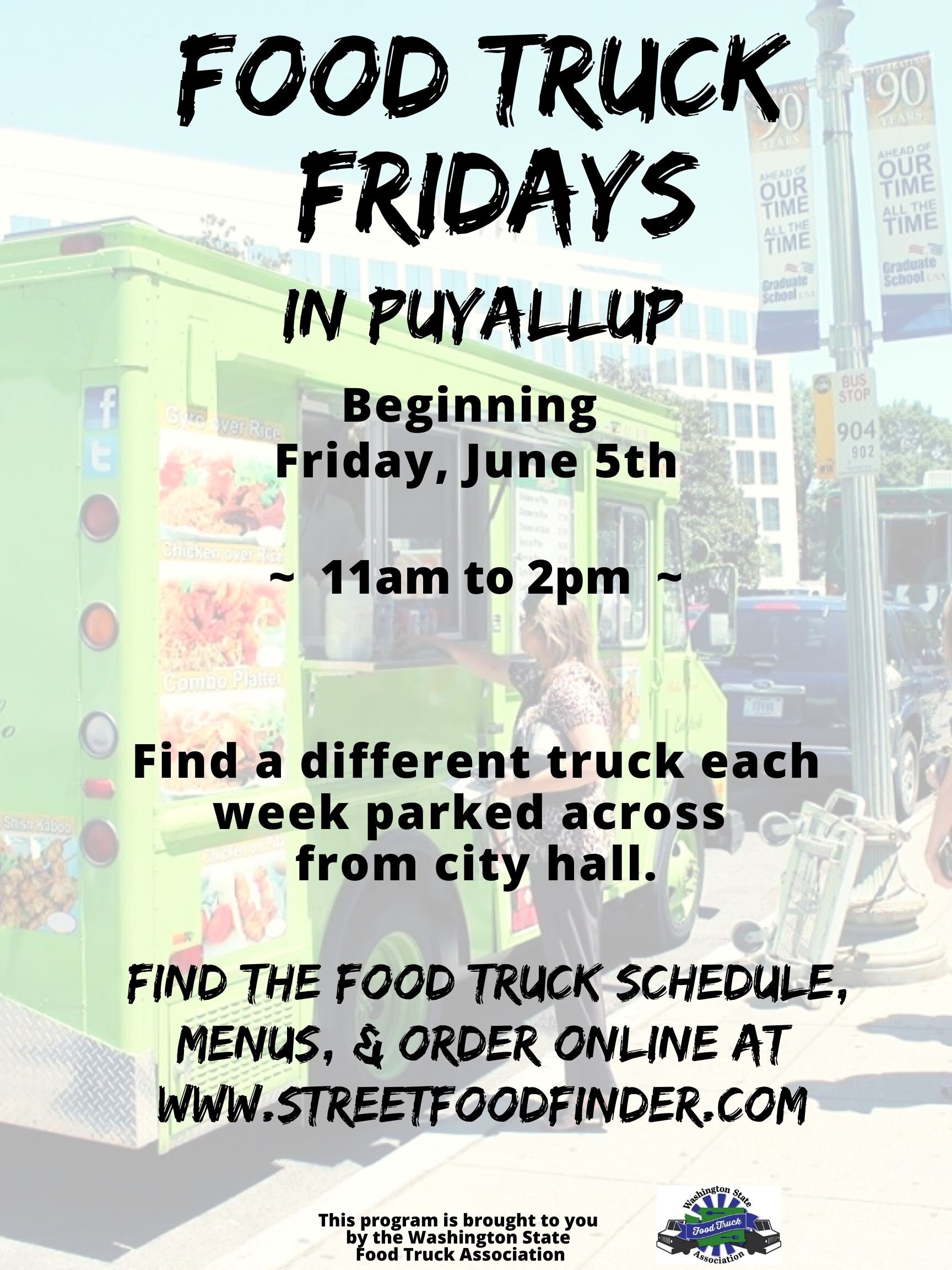  Image:  Example of a promotional poster for Food Truck Fridays in Puyallup.  