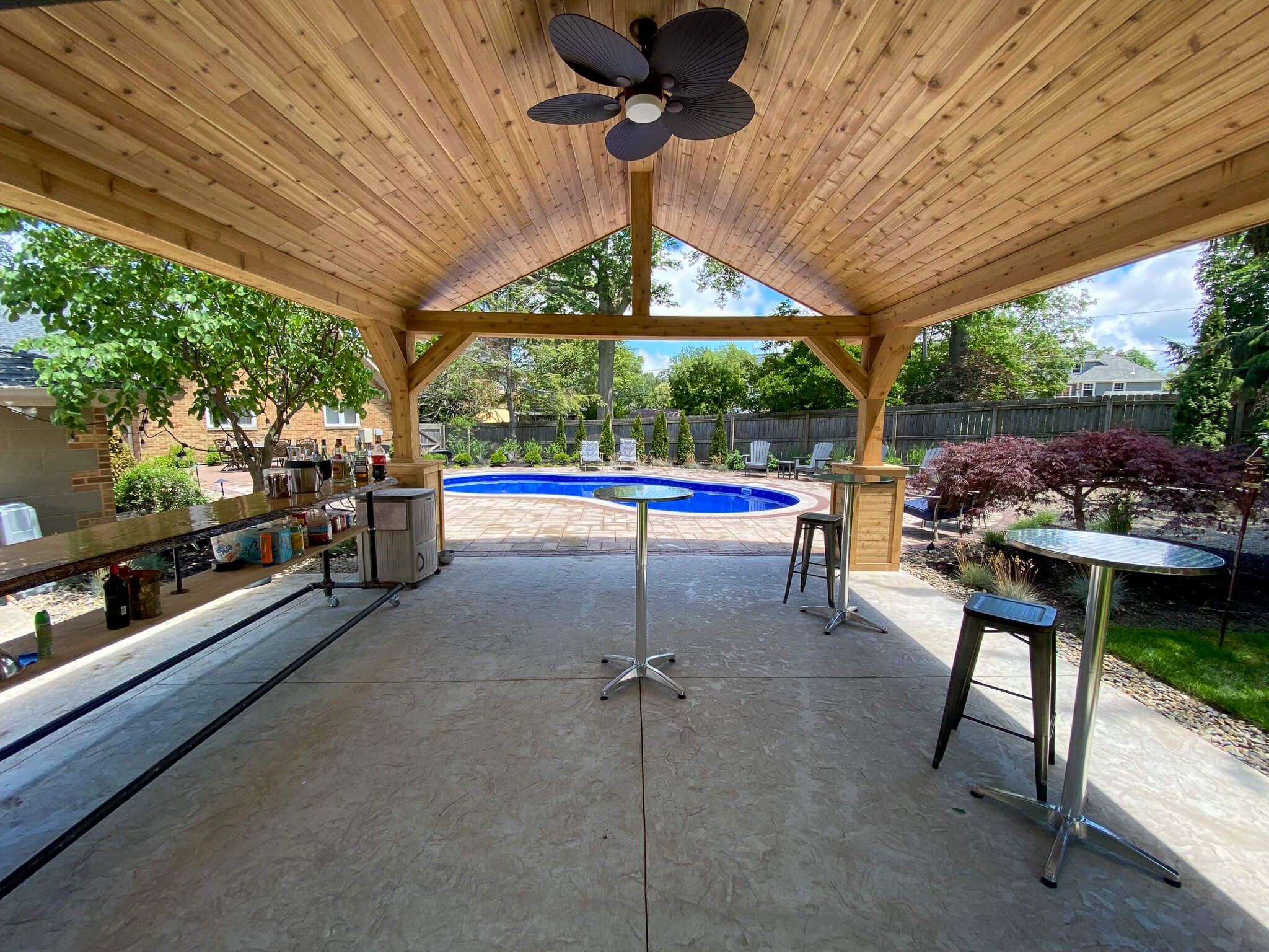 Hardscape Design &amp; Inground Pool with Pavilion Install 