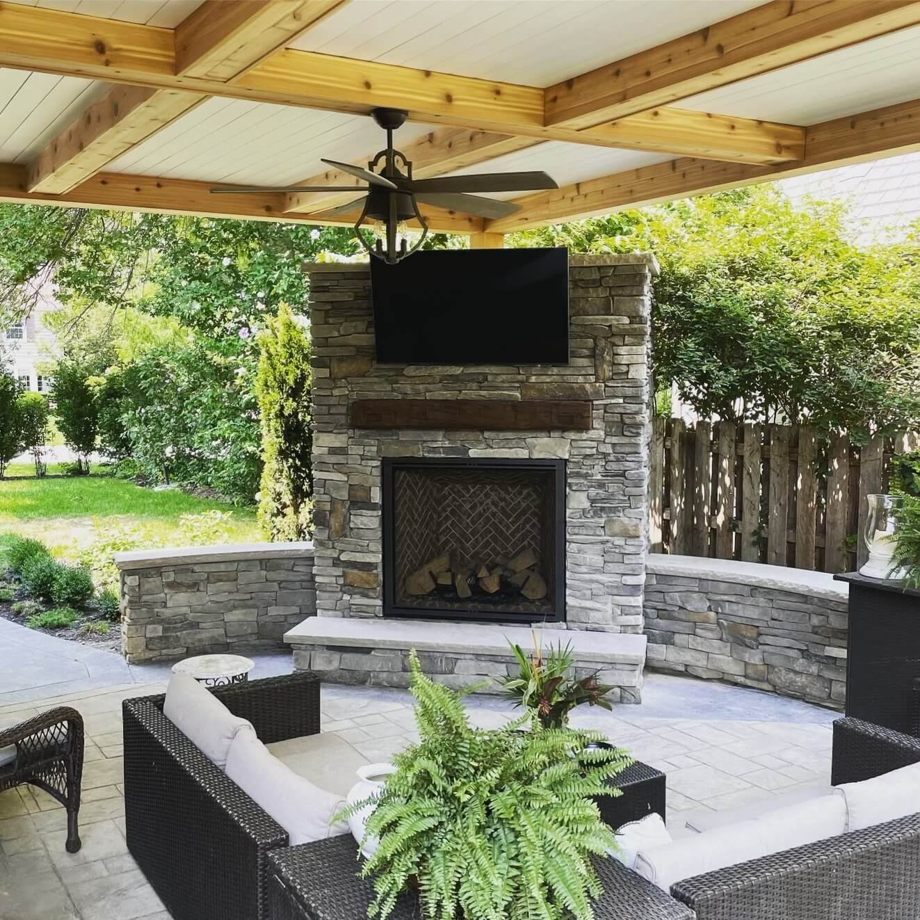 Outdoor Kitchen and Fireplace Designs