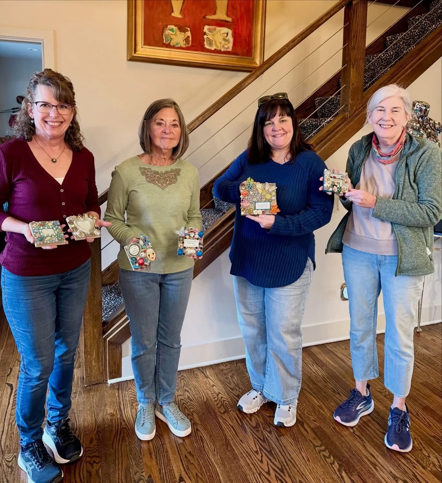 Our first workshop making Message Mosaics. Really fun. There will be another one this year. Stay tuned for new dates. #mosaicart#mosaicworkshop#ashevillemosaics#debramagermosaics