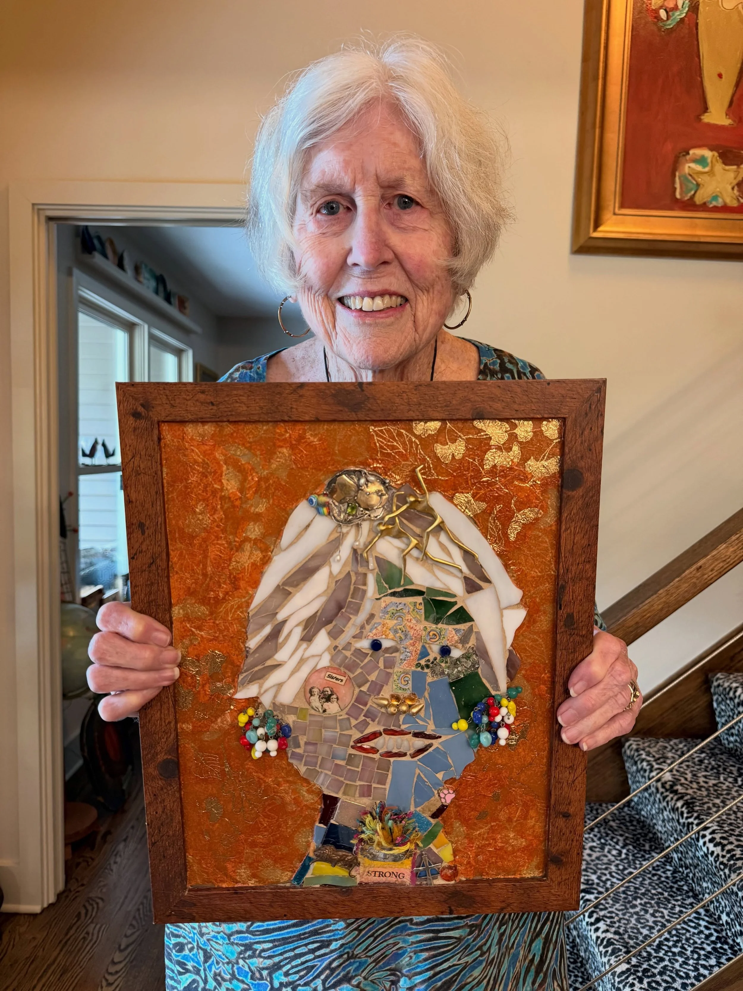 The Self Portrait workshop was a wild success! These are a few of the pieces created by these incredible women. The best part was the camaraderie developed over the 3 days as we shared the meaning behind our materials and mementos. How our personal l