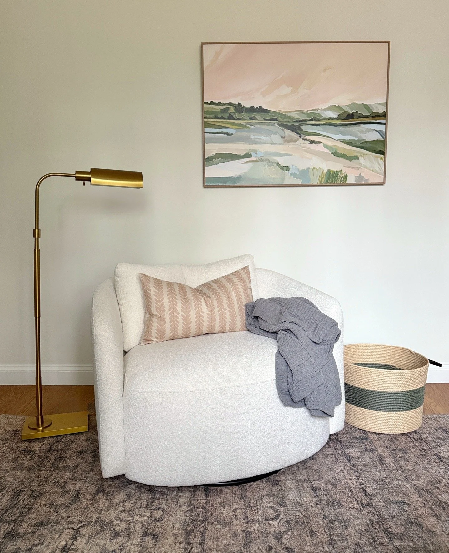 A quiet moment, thoughtfully designed. 
This cozy reading nook is all about balance&mdash;soft curves, warm textures, and just enough contrast to feel layered yet serene. 

#StyleHouseBoston #InteriorDesign #InteriorDesigner #DesignStudio #ReadingNoo