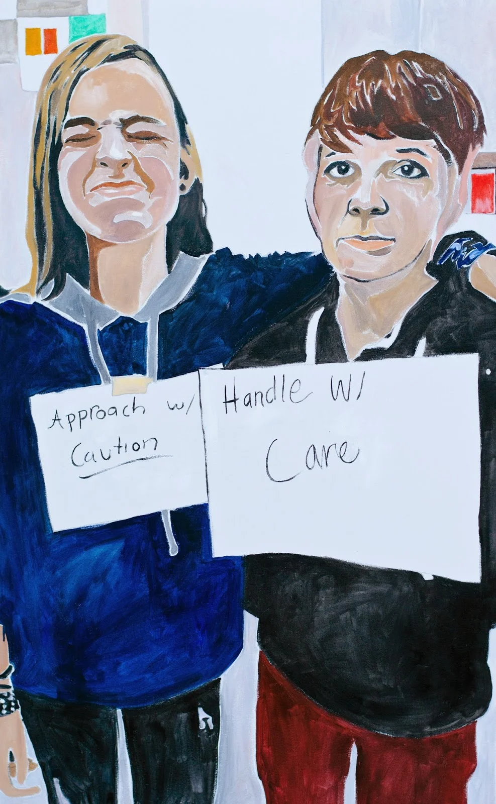 Approach with caution, Handle with care. Oil on canvas, 48”x 30”