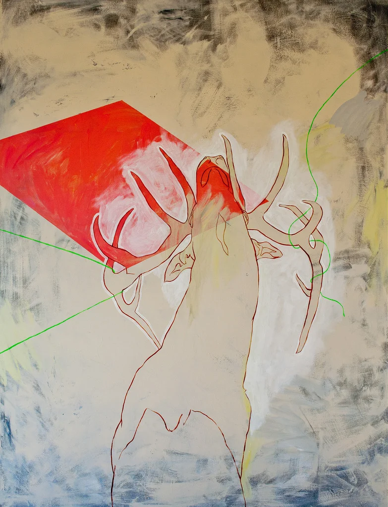 Utah state animal: Nature beats nurture. Oil and acrylic on canvas, 88”x 68”