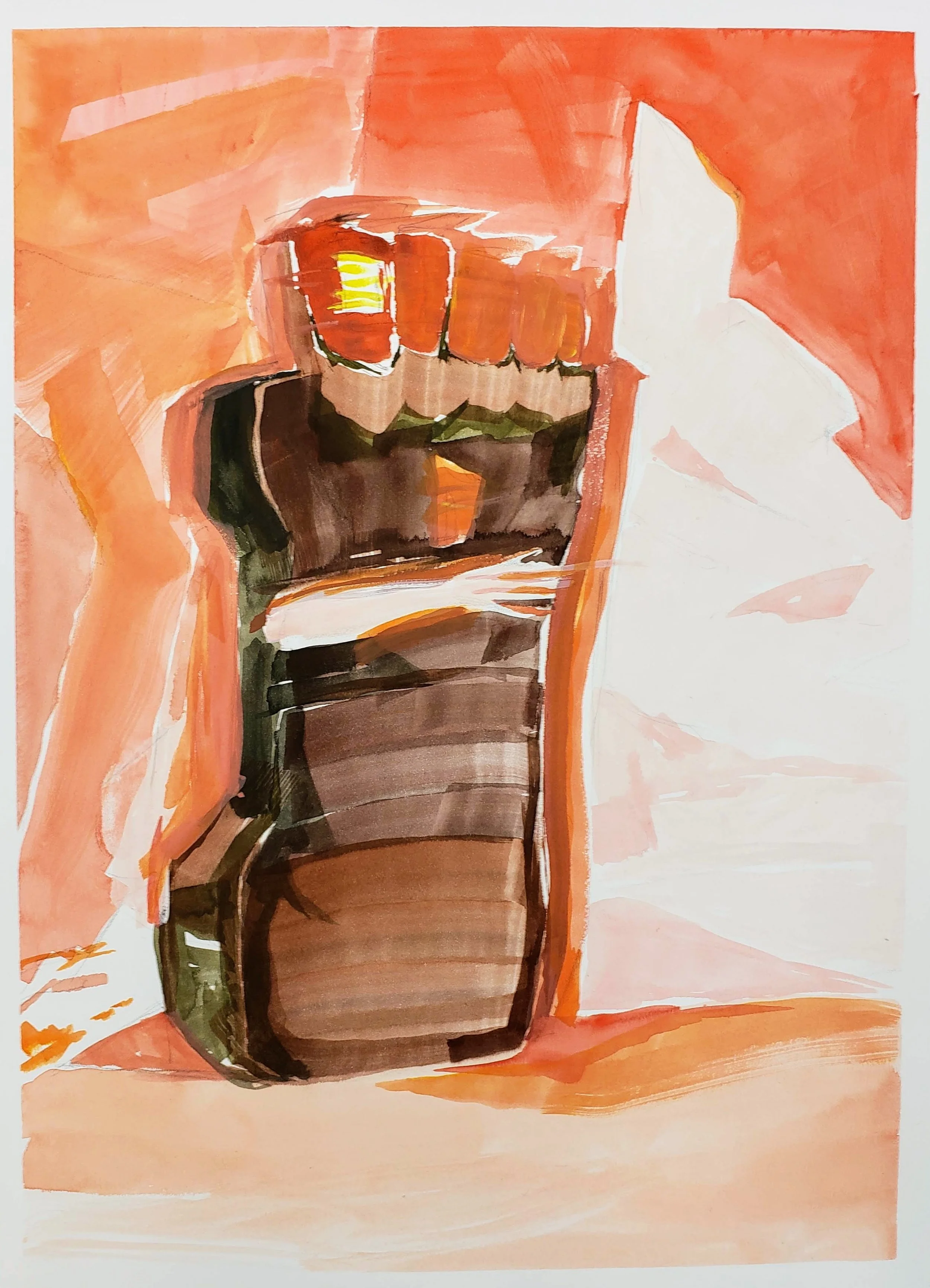 Bigfoot (from Whoop Dee Doo event in Provo). Gouache on paper, 11”x 15”