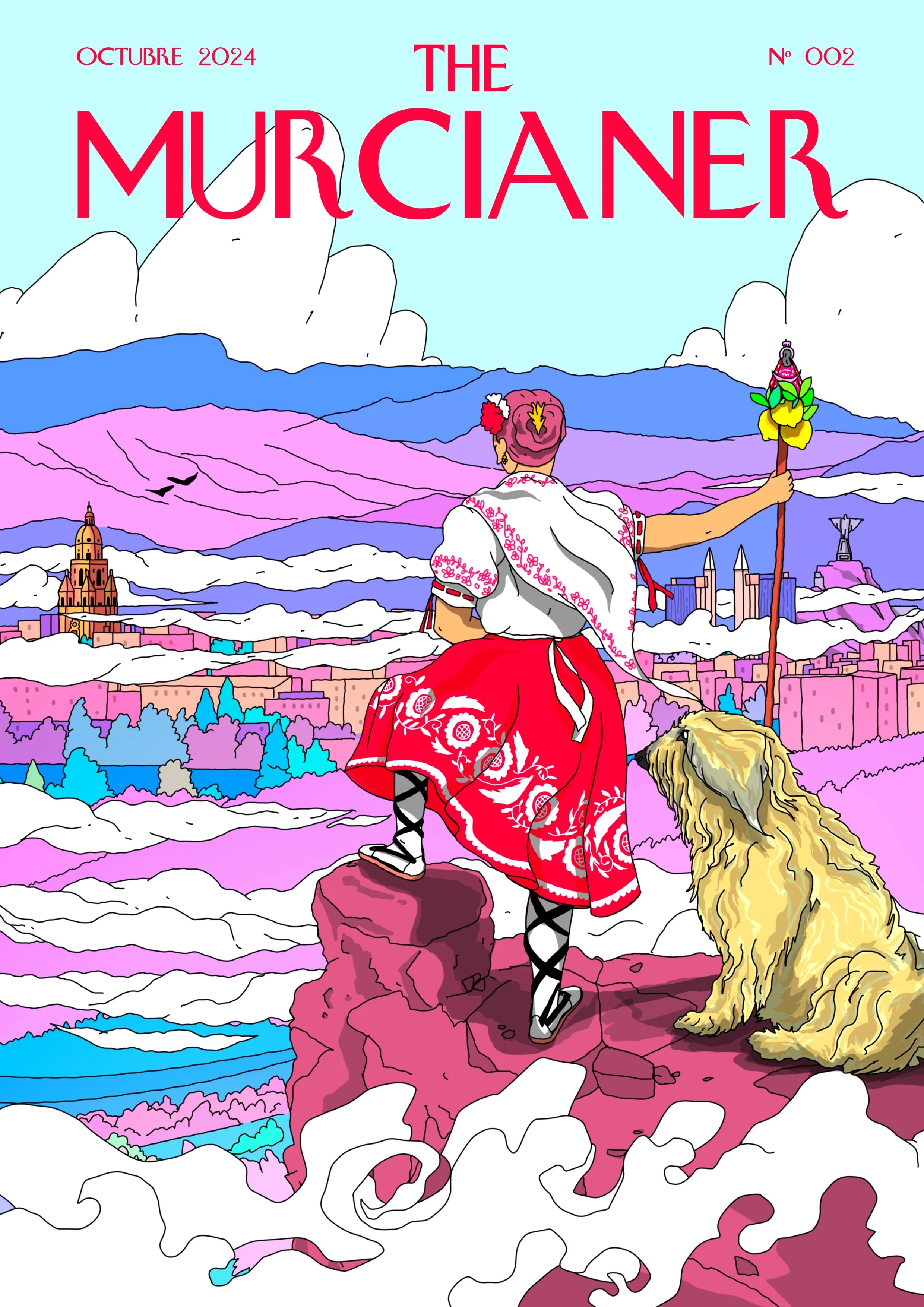 Ilustración editorial de Eloy González para The Murcianer, octubre de 2024, inspirada en Murcia y su identidad cultural.