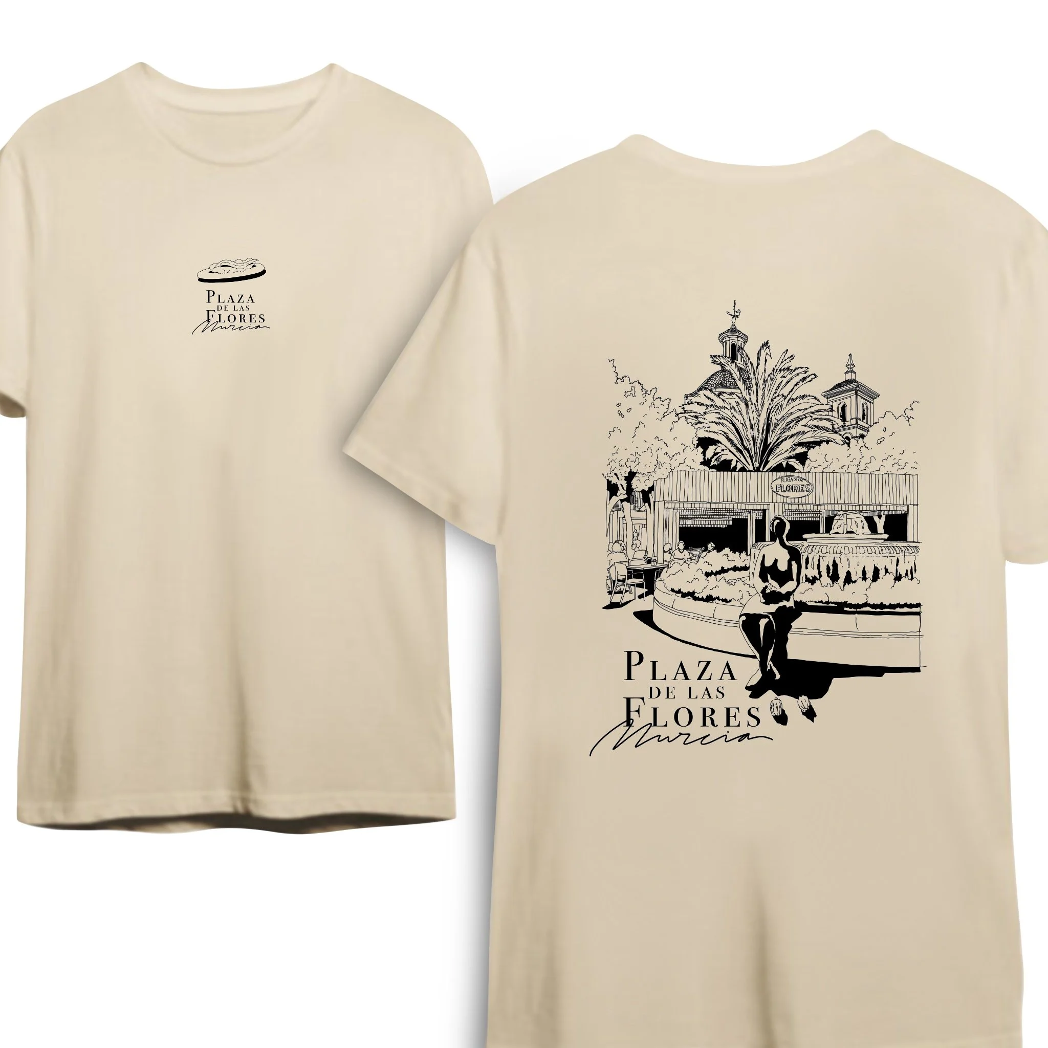 Camiseta Plaza de las Flores ilustrado por Eloy González