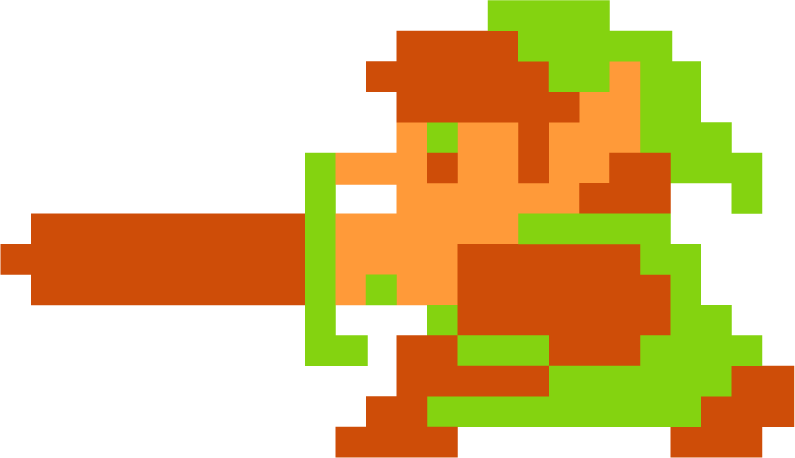 link swinging his sword pixel art gif - the legend of zelda pixel art