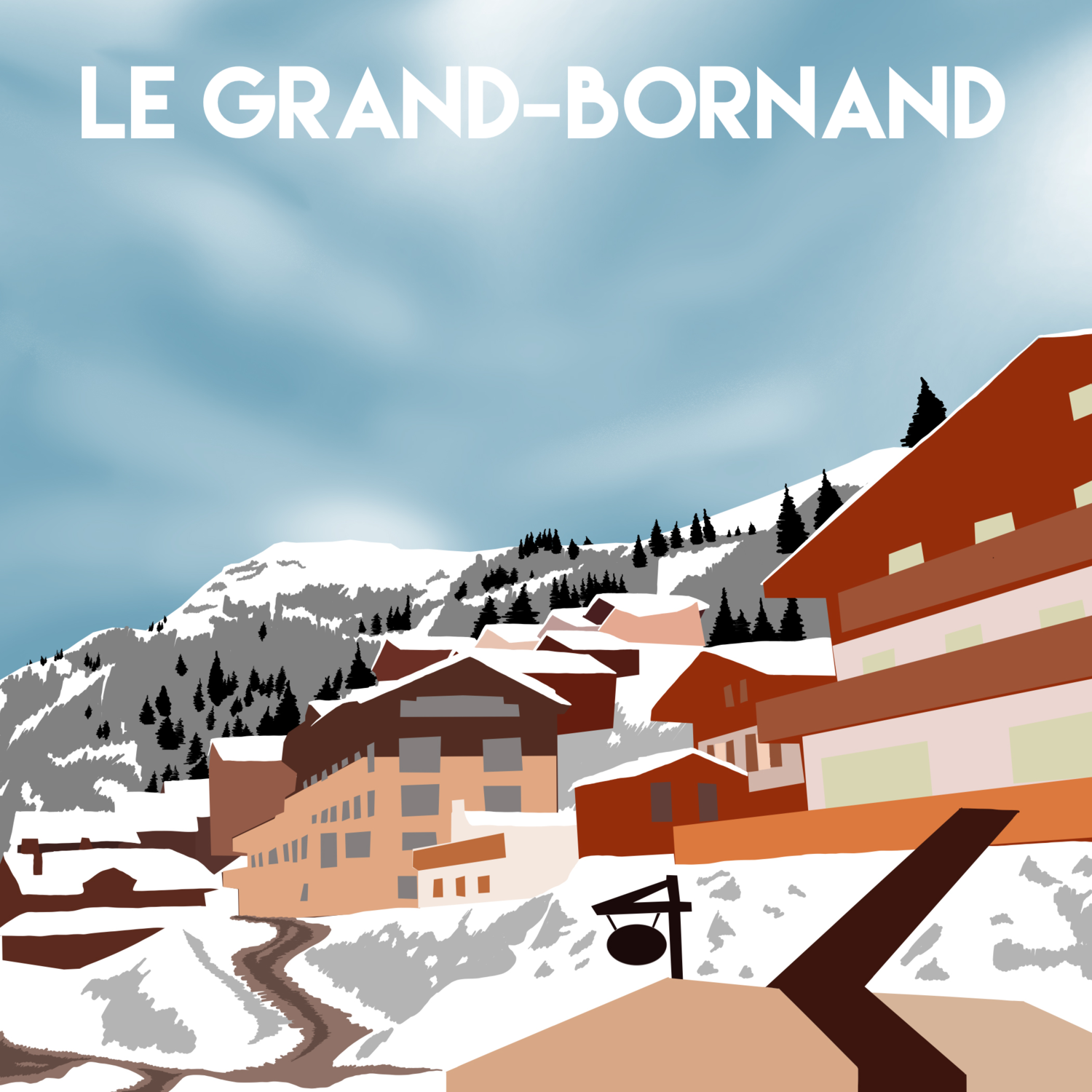 Trio of Vintage Style Travel Posters / Le Grand Bornand