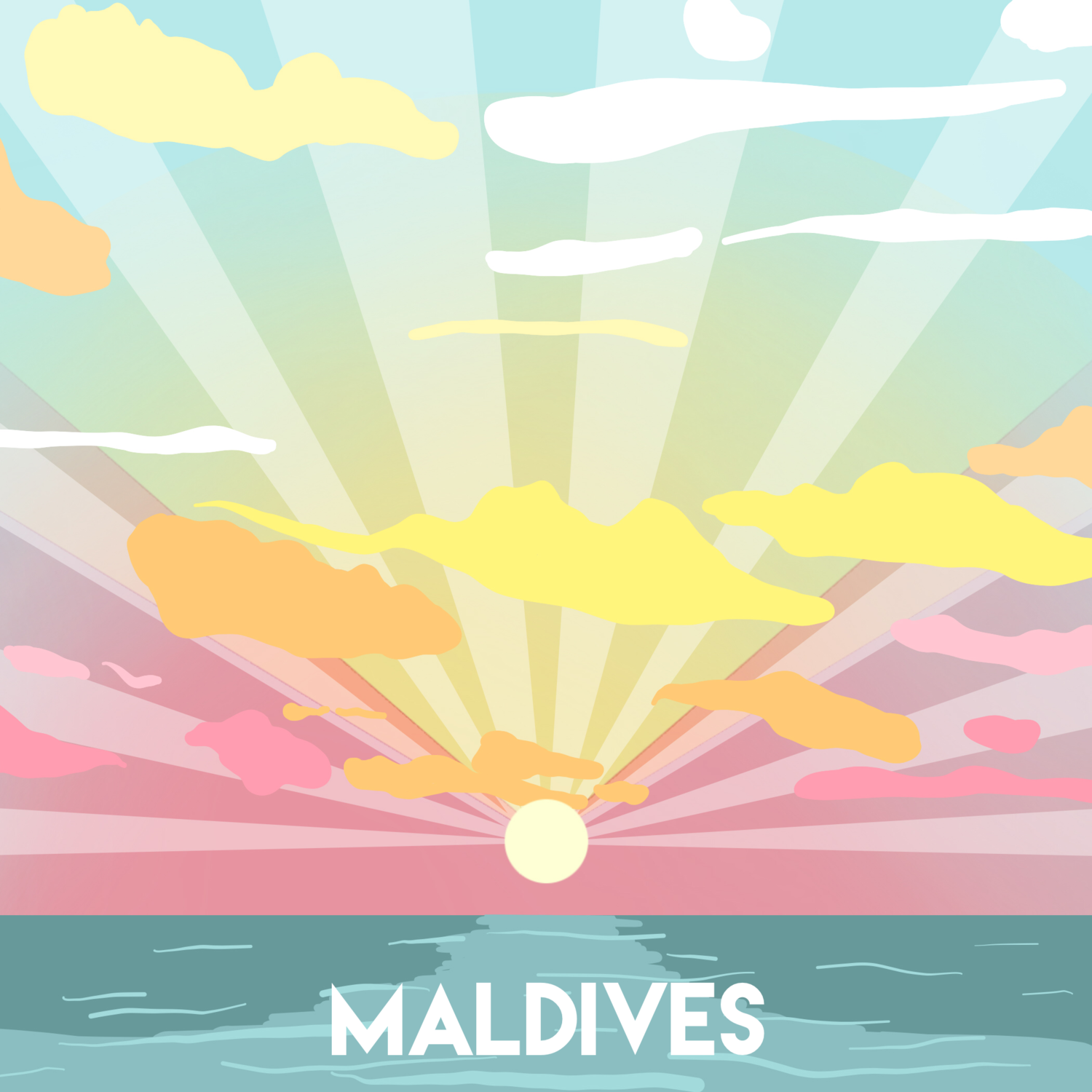 Trio of Vintage Style Travel Posters / Maldives