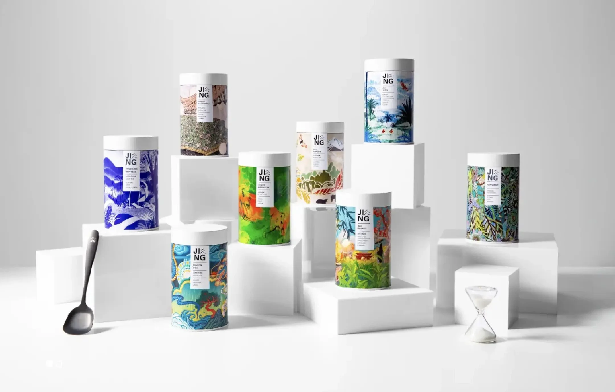 Packaging Design and Rebrand Rollout for Luxury Tea Product Jing Tea London
