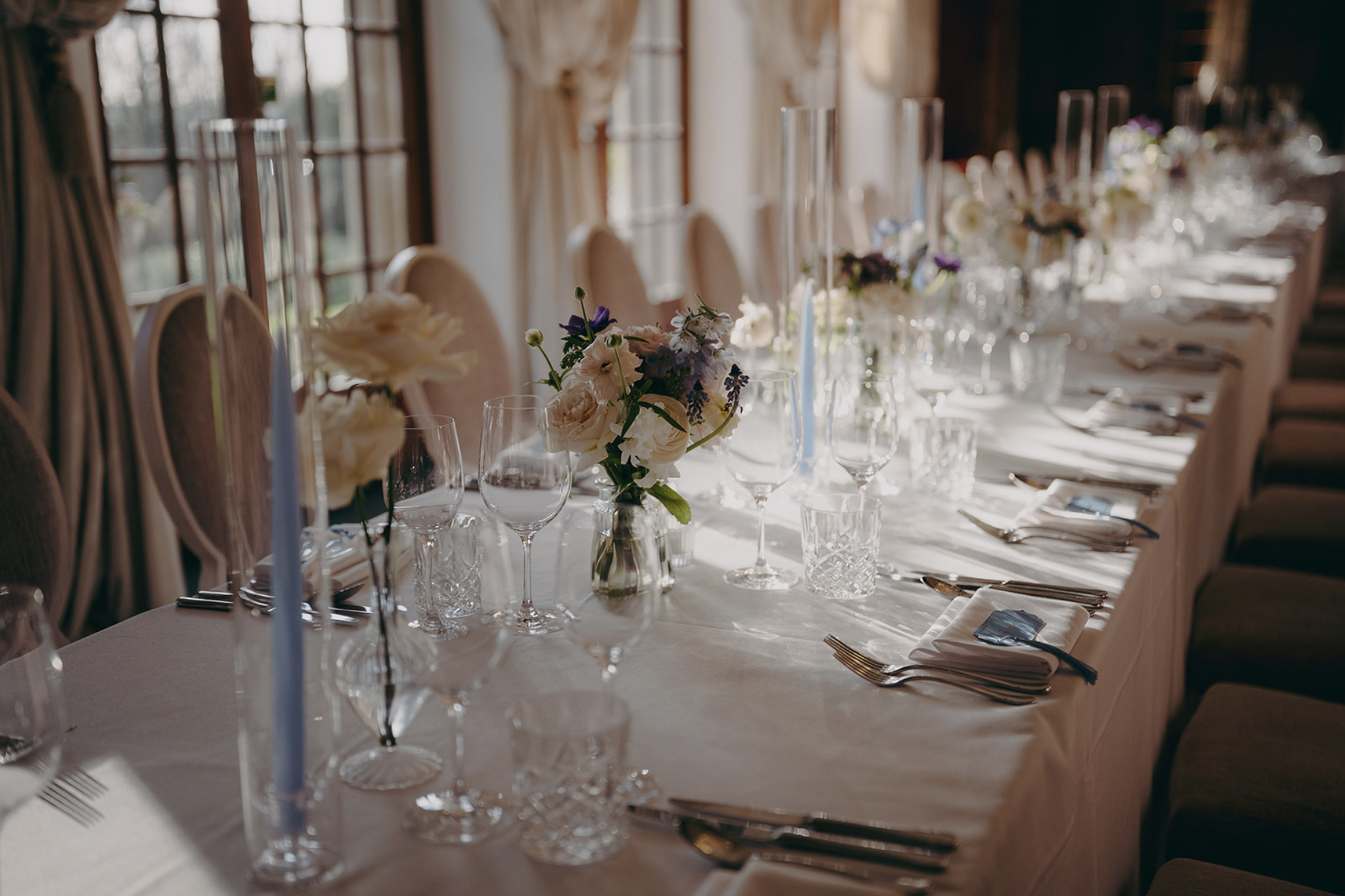 Powder Blue Tassel Wedding Place Cards Ogee Shape Hedsor House.png