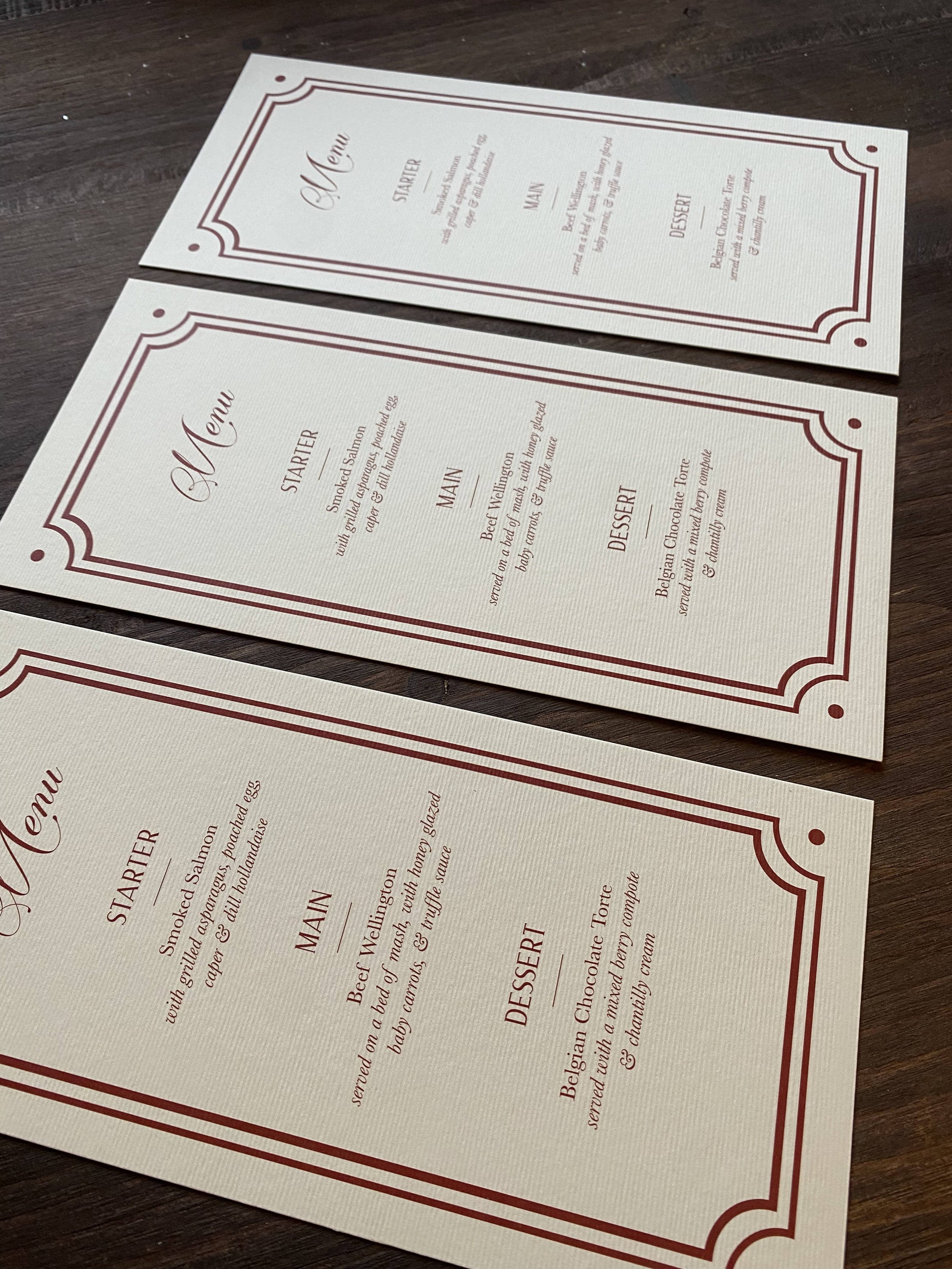 Burgundy on Ivory Aquarello Luxury Wedding Event Party Menus.png