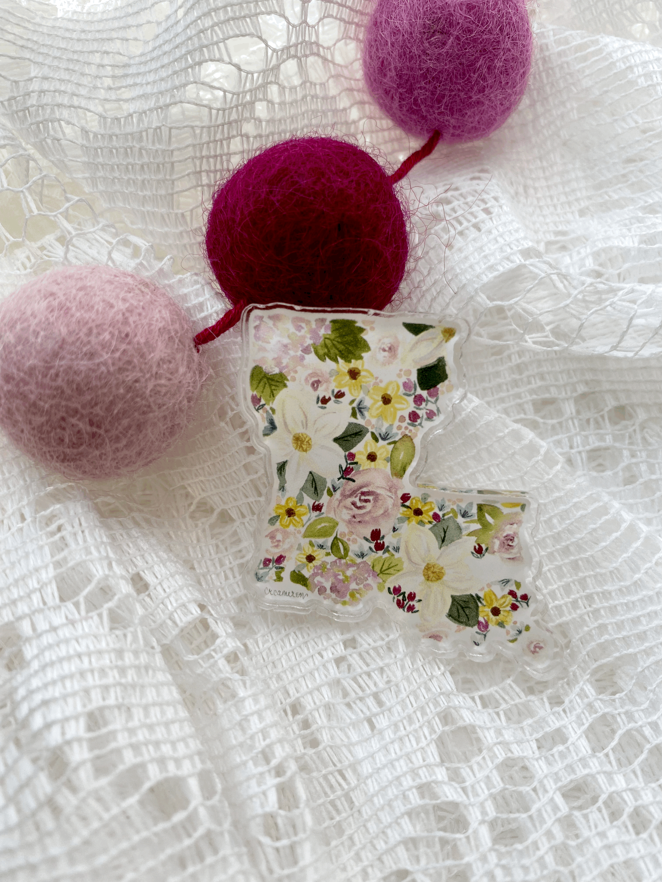 Louisiana Floral Acrylic Pin