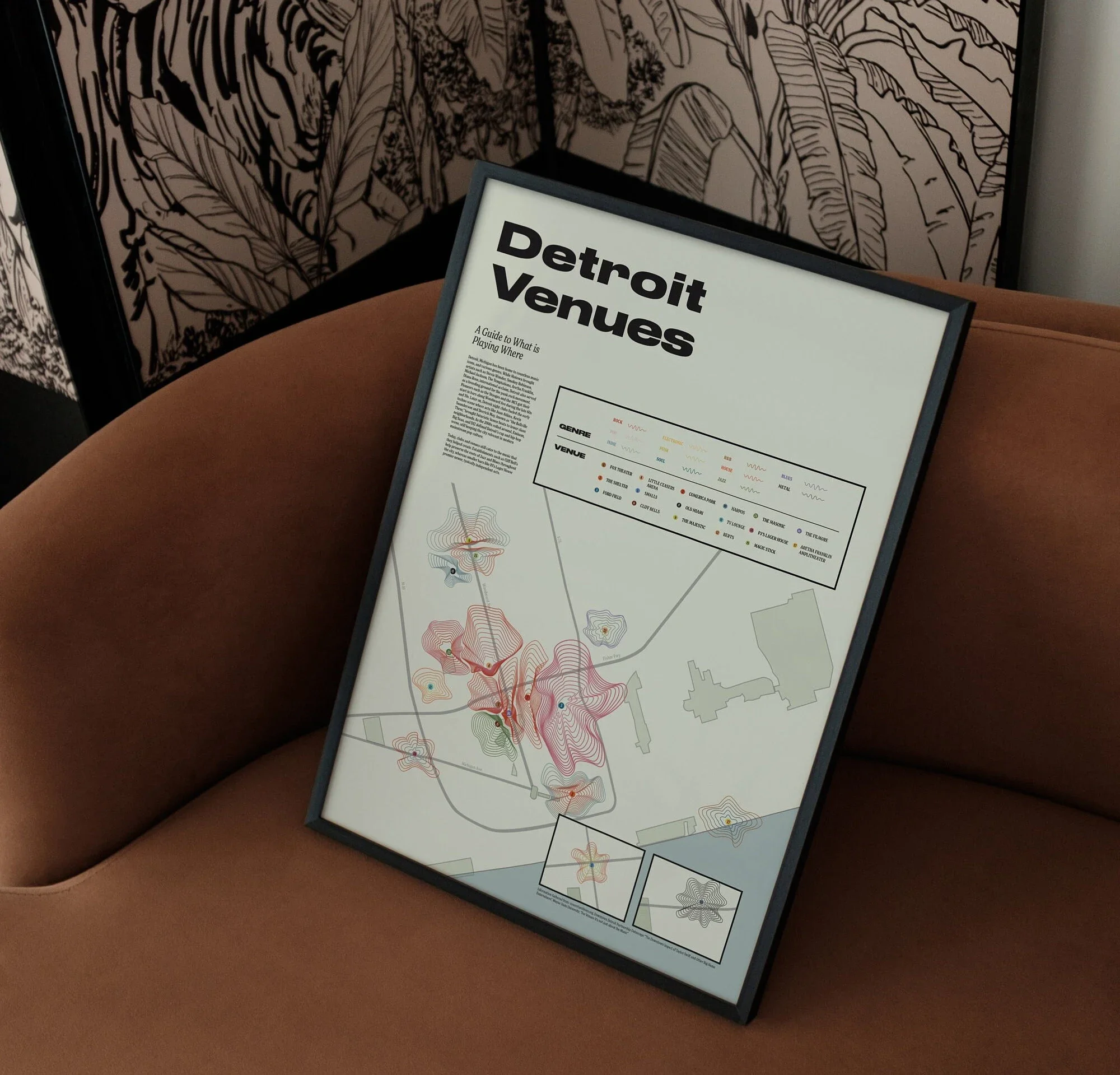 Detroit Music Venues Poster