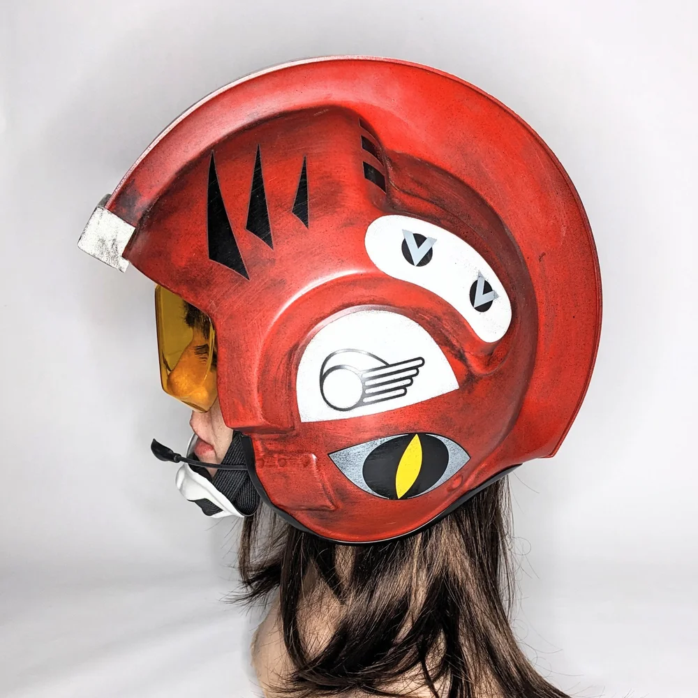 Custom Painted Pilot Helmet (RED 4) — DH-P/FX - Main Image