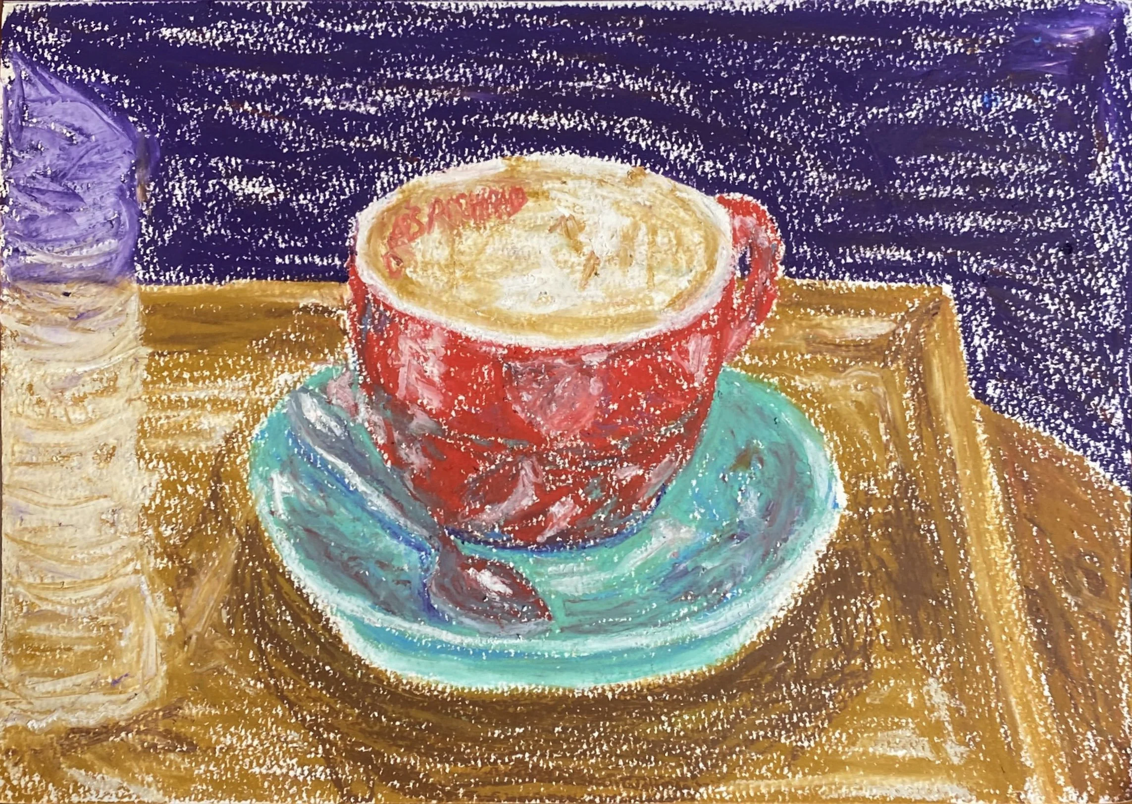 Eden-Bensadoun_Coffee_oil pastels on watercolour paper _7x10.jpeg