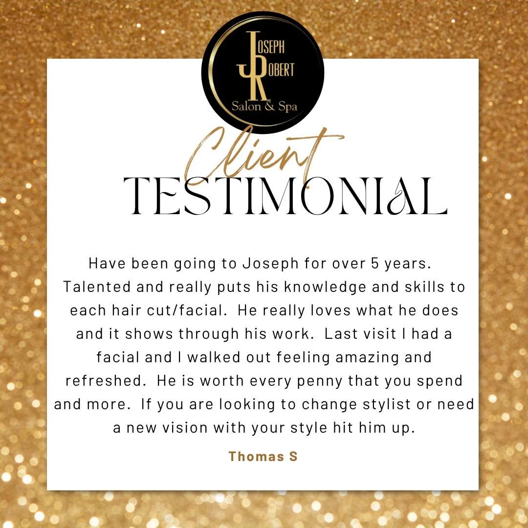 Discover why our customers love us. Your testimonial could be featured next. 

#TestimonialTuesday #JosephRobertStylings #chicagohairstylist #hairstylist