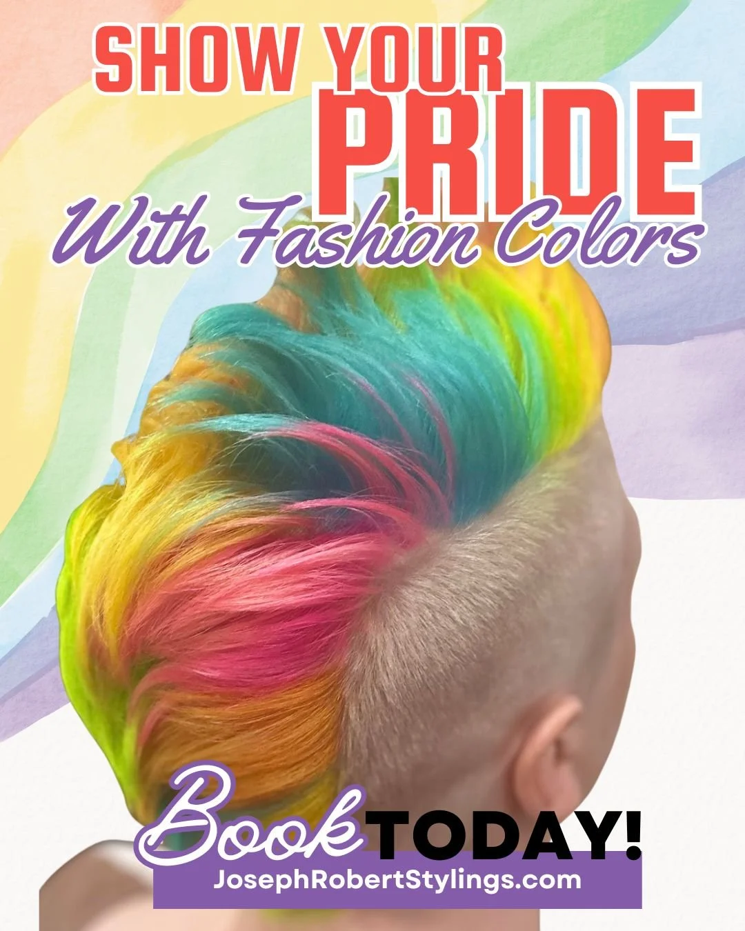 🌈 Happy Pride Month! 🌈

Express yourself with bold, vibrant fashion colors and celebrate your unique style all month long! Receive 10% OFF your fashion color service when you book your appointment this June. Whether you're dreaming of vivid rainbow