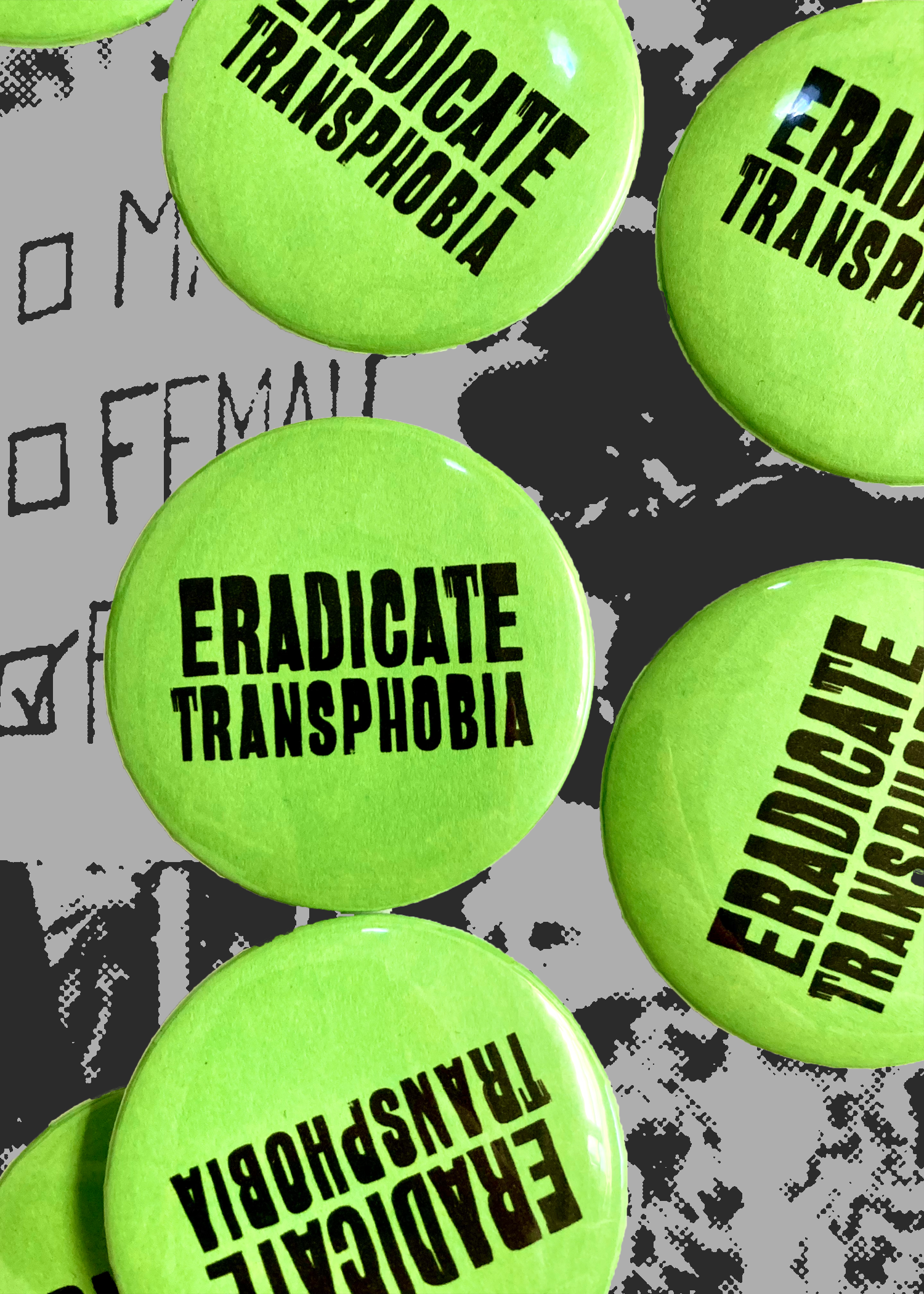 Eradicate Transphobia button