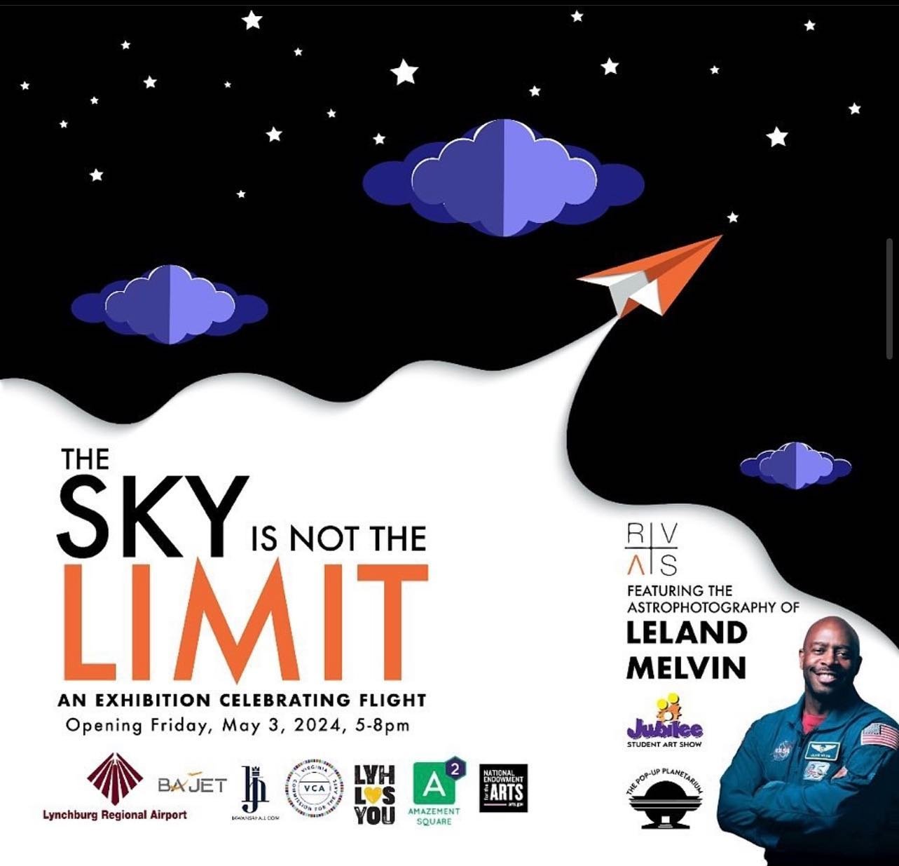 Come hang out with us and our traveling planetarium tonight at The Sky Is Not The Limit exhibition at Riverviews Artspace from 5-8pm!